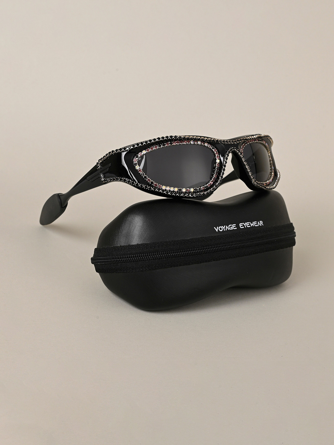 

Voyage Unisex Black Lens Oval Sunglasses With Polarised And UV Protected Lens