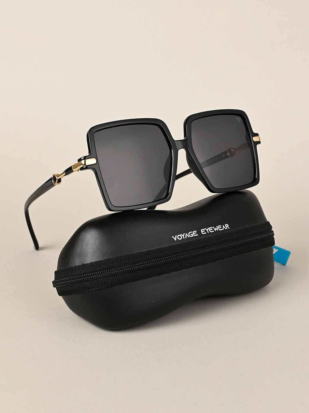 

Voyage Women Lens & Square Sunglasses With Polarised And UV Protected Lens, Black