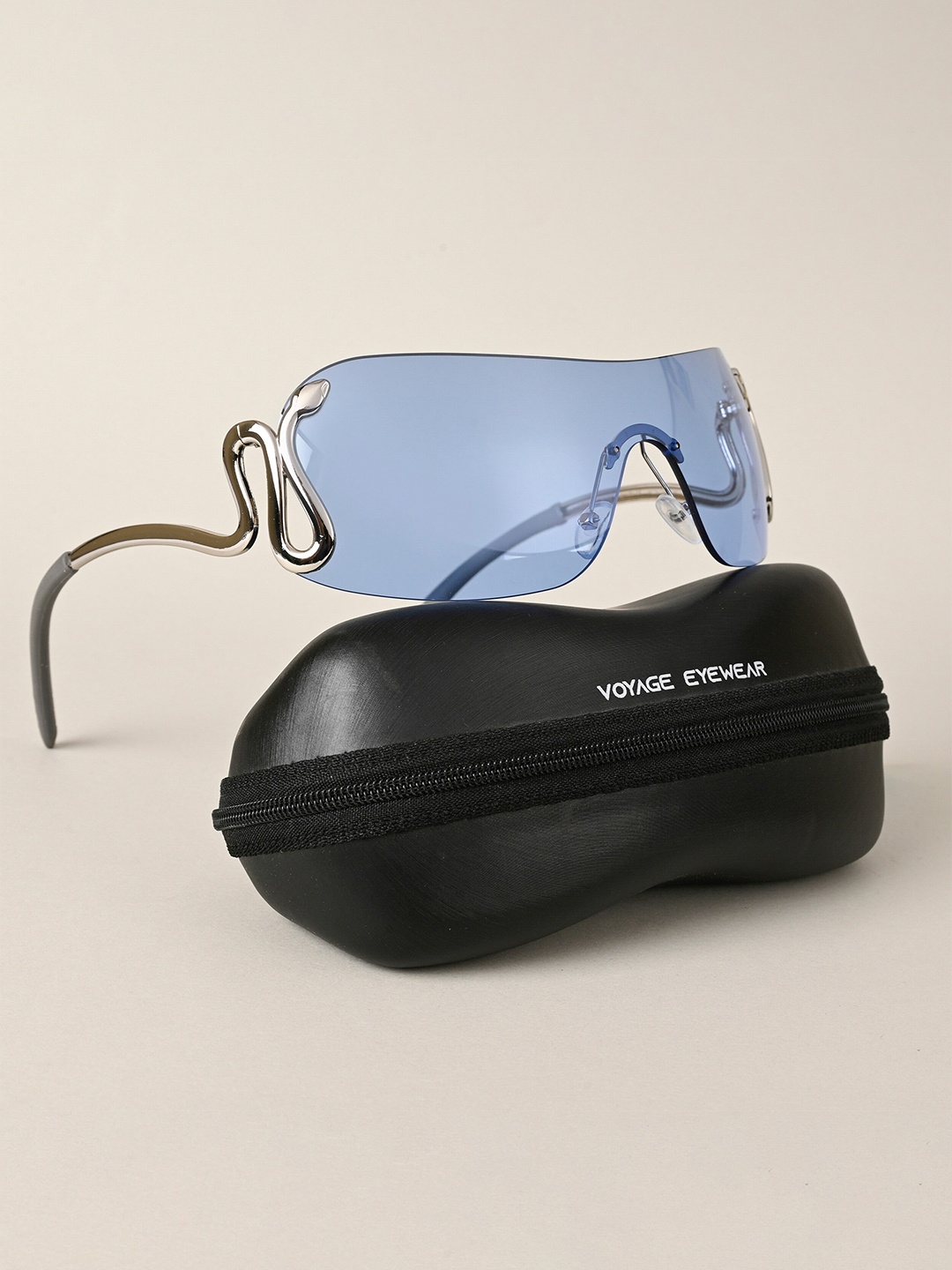 

Voyage Unisex Shield Sunglasses With UV Protected Lens 3559MG4515, Blue