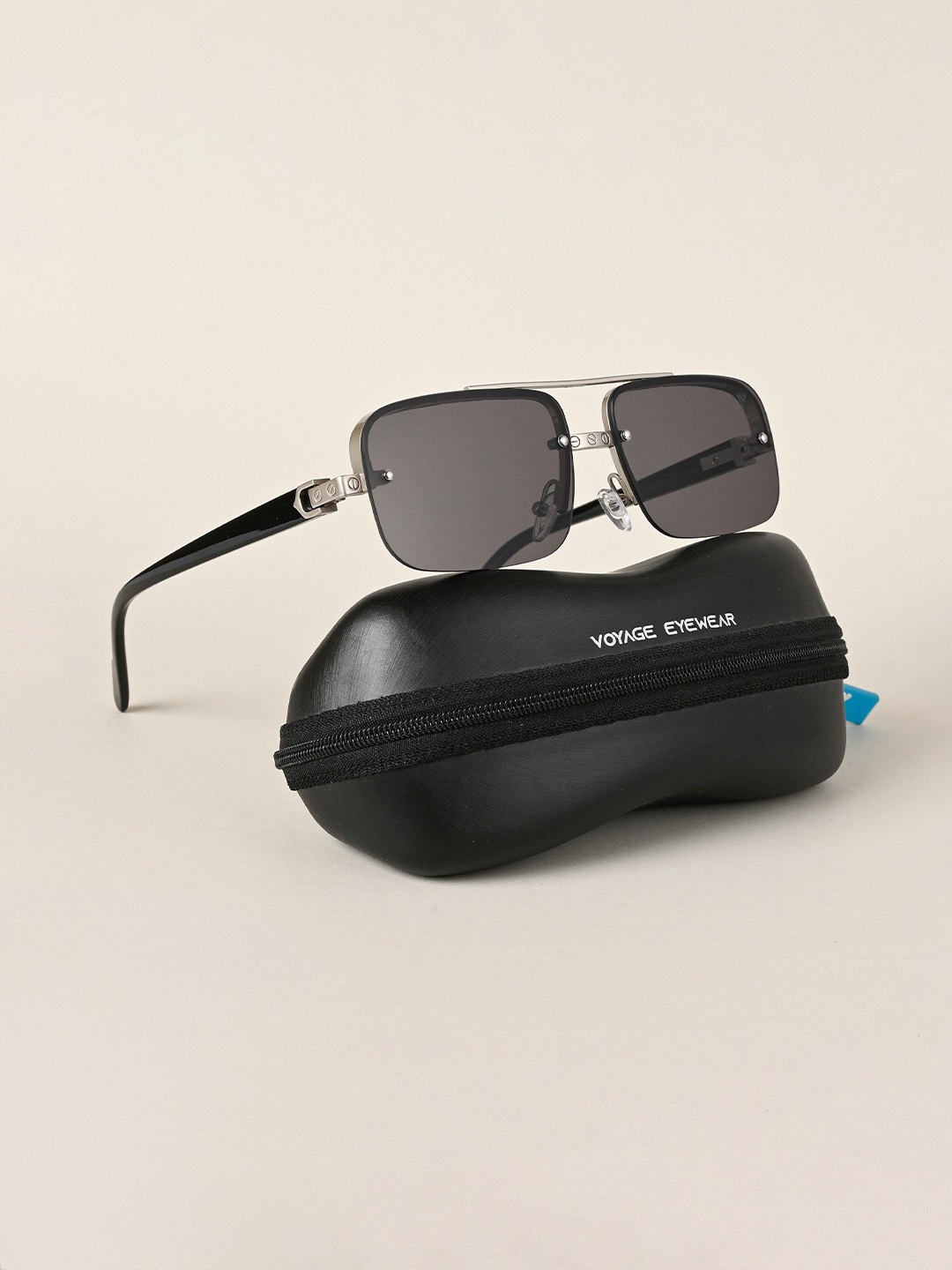 

Voyage Unisex Lens & Rectangle Sunglasses With UV Protected Lens, Black