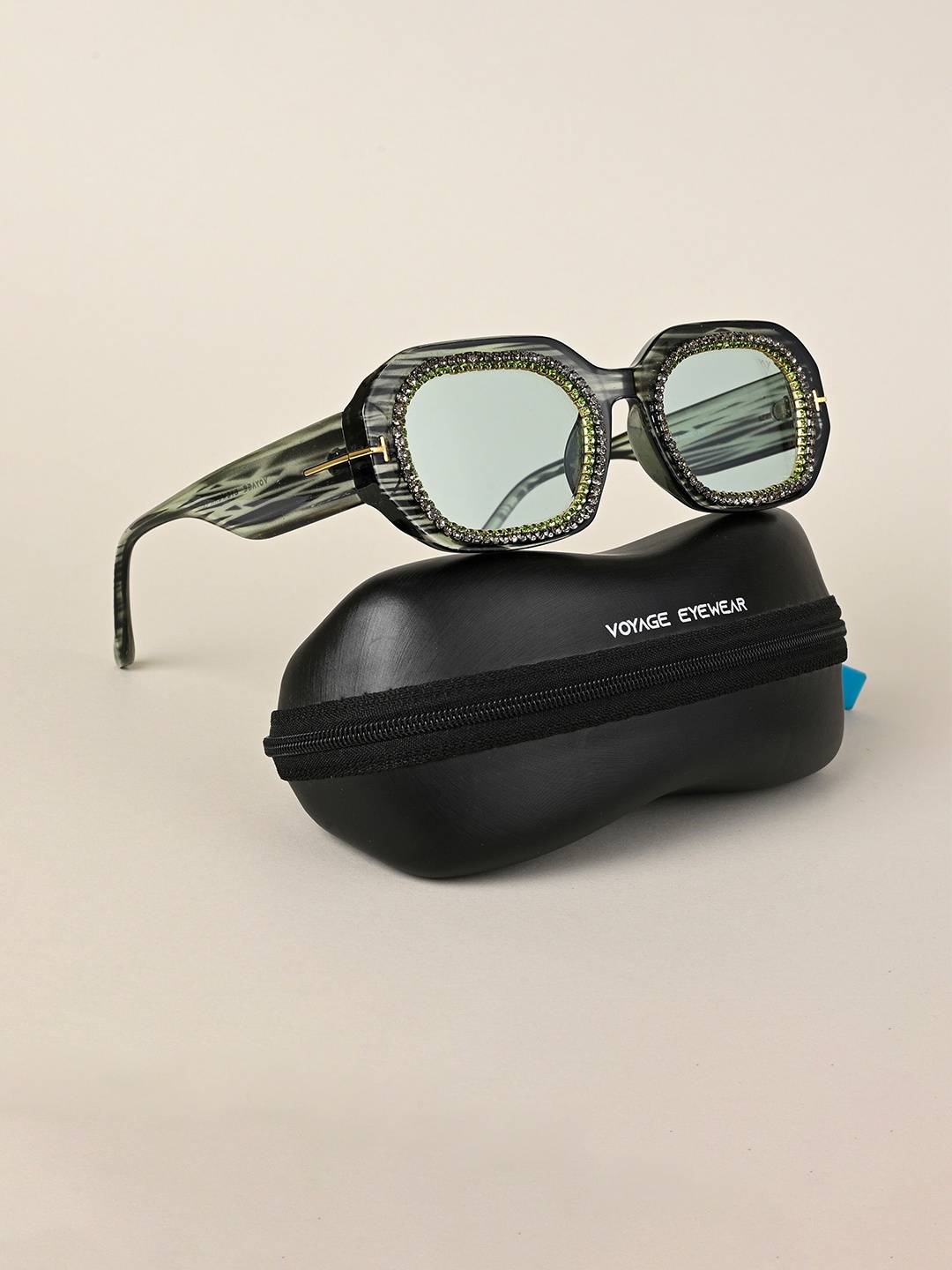 

Voyage Women Oval Sunglasses With UV Protected Lens, Green