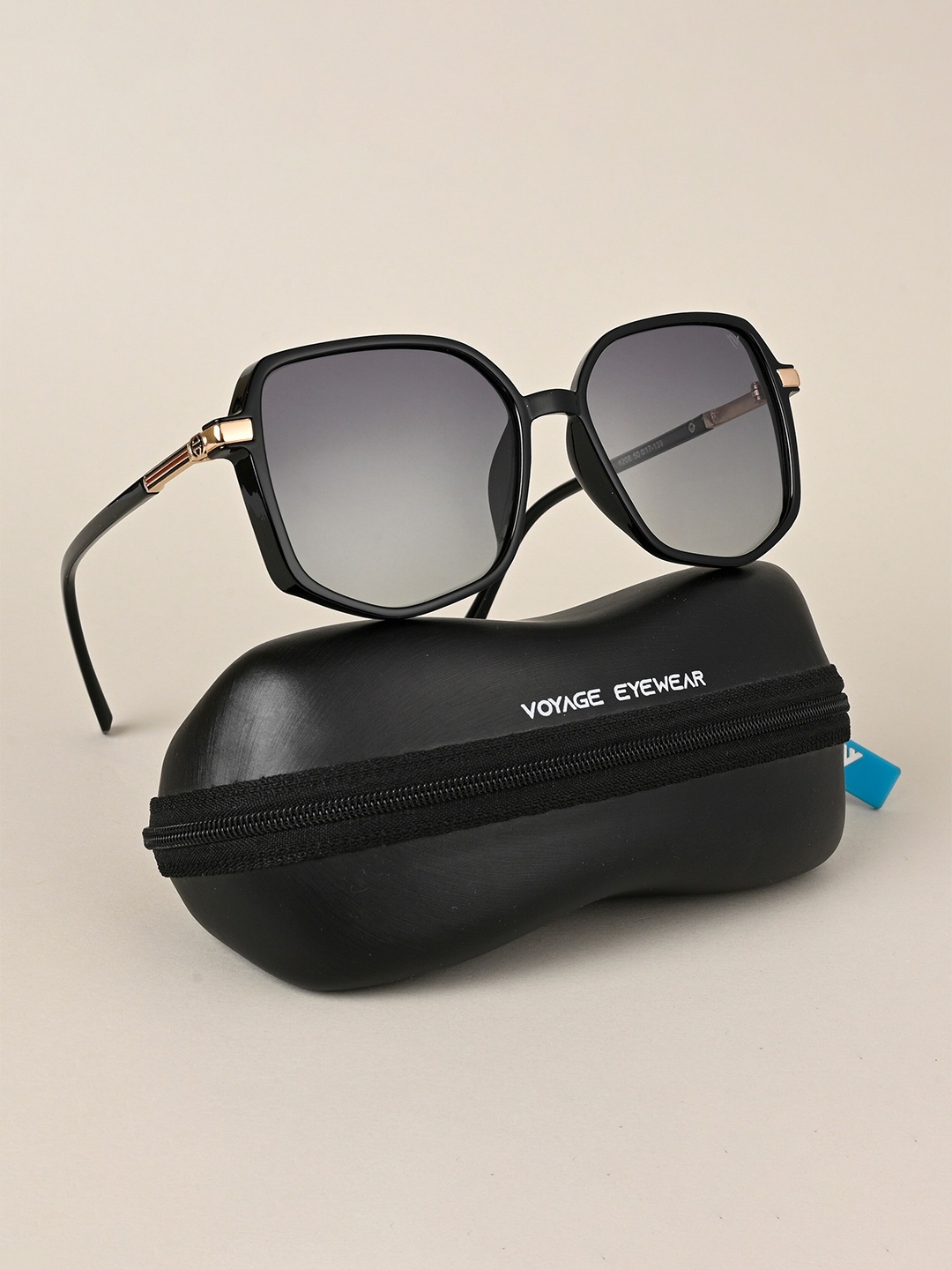 

Voyage Women Square Sunglasses with Polarised and UV Protected Lens, Black