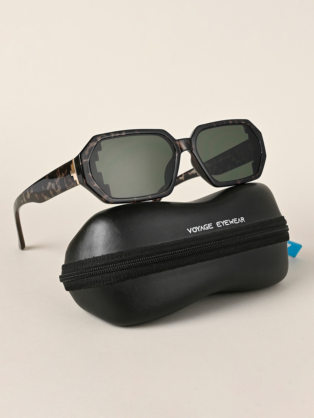 

Voyage Unisex Rectangle Sunglasses with UV Protected Lens, Green