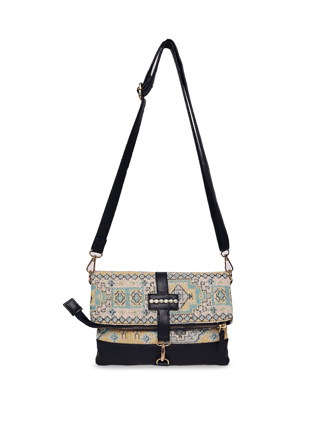 

ASTRID Self Design Structured Sling Bag, Beige