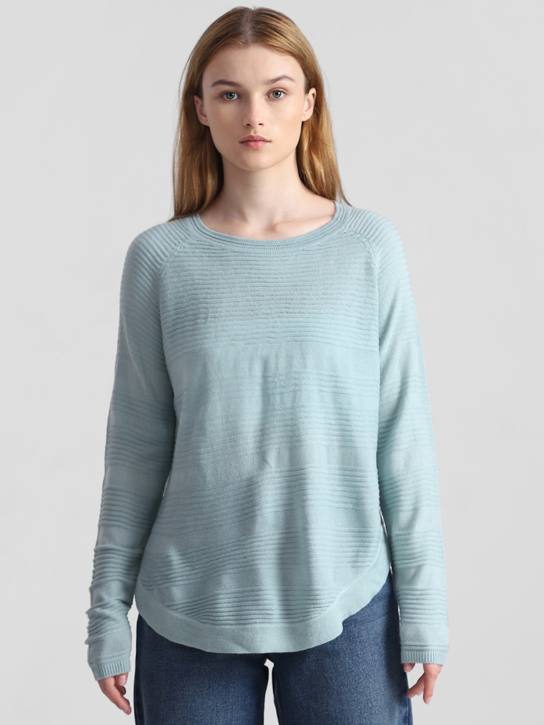 ONLY Women Ribbed Pullover Sweater, Blue