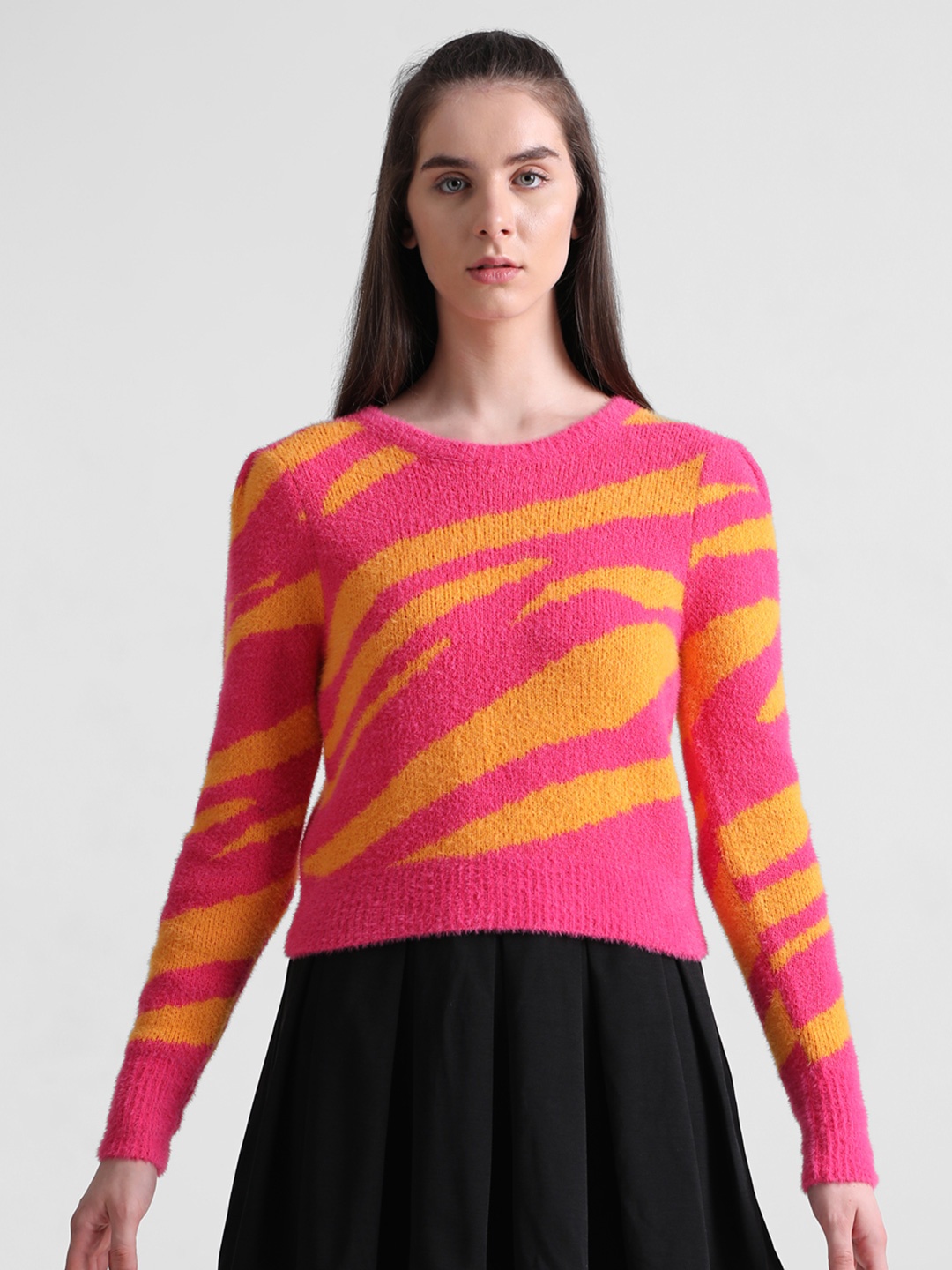 

ONLY Women Striped Pullover Sweater, Pink