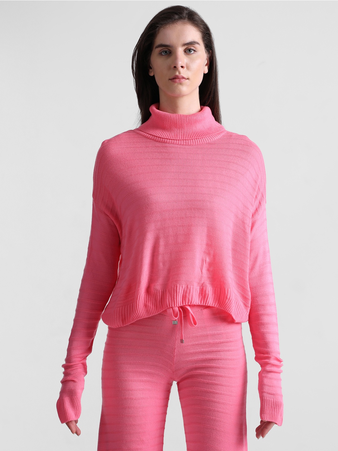 

ONLY Women Turtle Neck Pullover Sweater, Pink