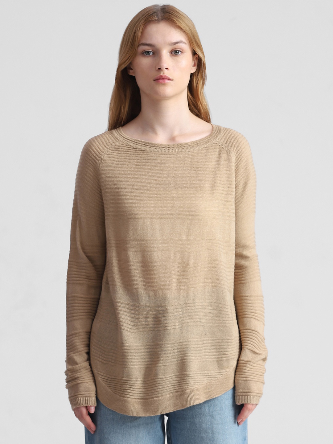 

ONLY Onlcaviar L/S Striped Long Sleeves Acrylic Pullover, Beige