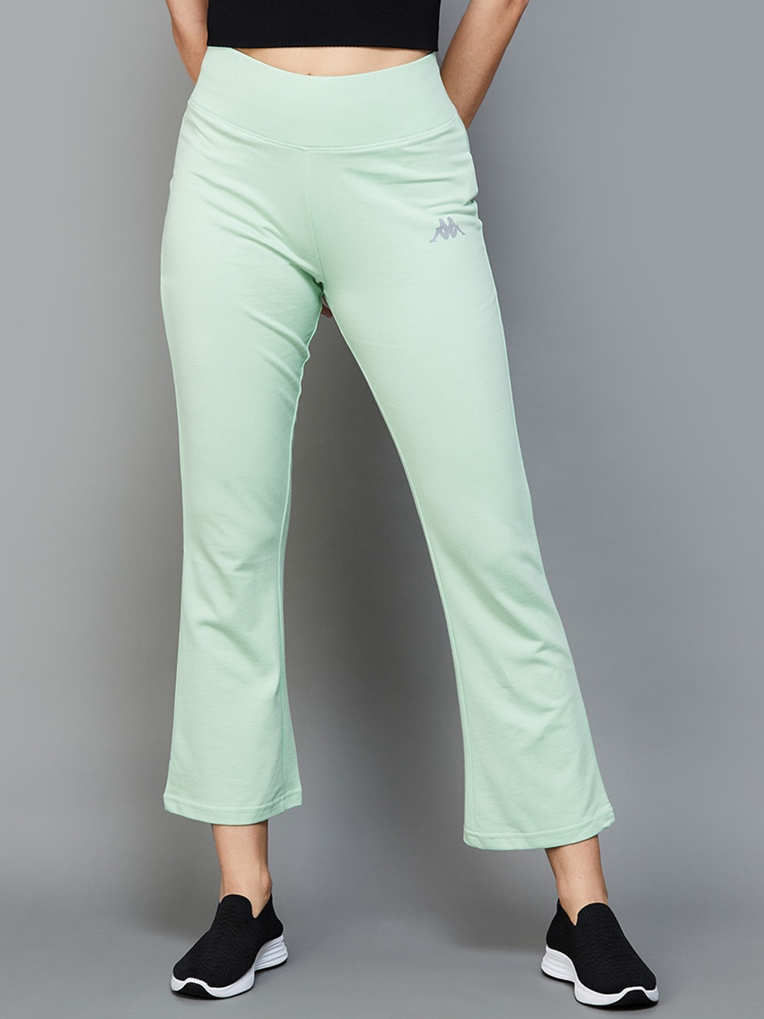 

Kappa Women Bootcut Flared Fit Cotton Trousers, Green