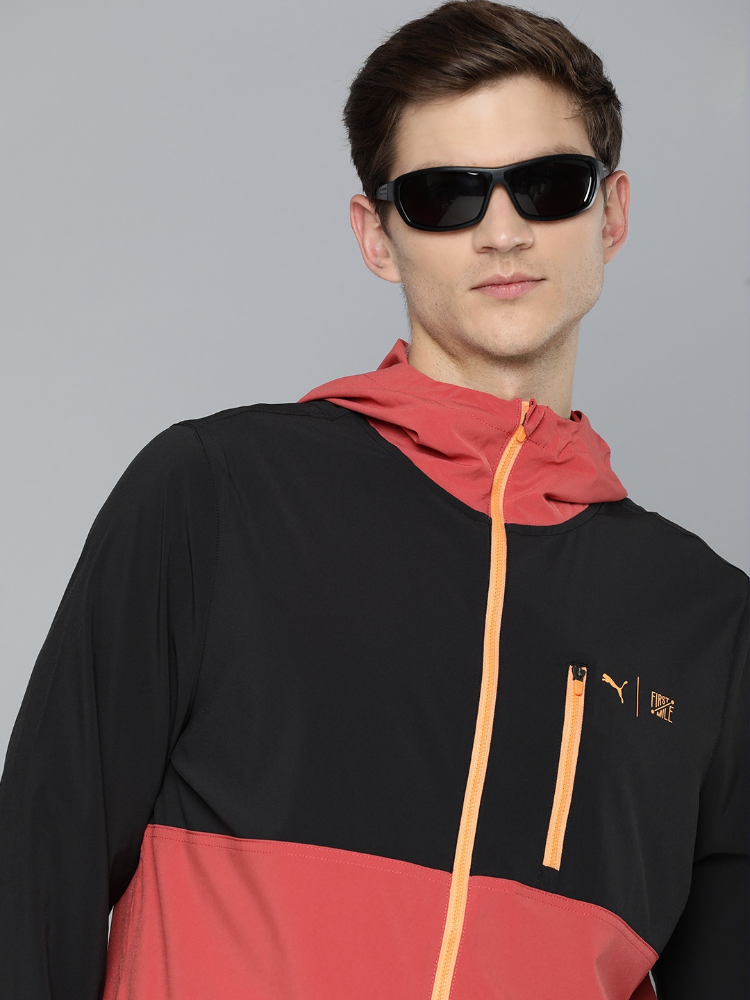 

Puma x FIRST MILE Colourblocked Running dryCell Sporty Jacket, Black