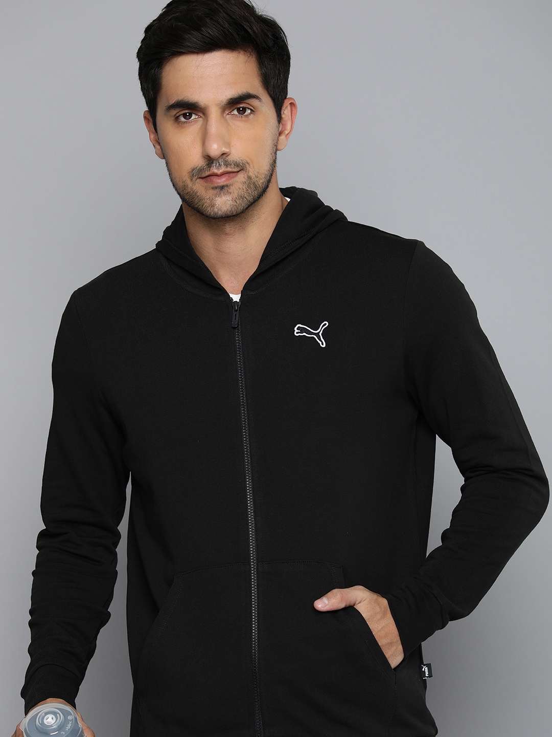 

Puma Better Essentials Full-Zip Pure Cotton Hooded Sweatshirt, Black