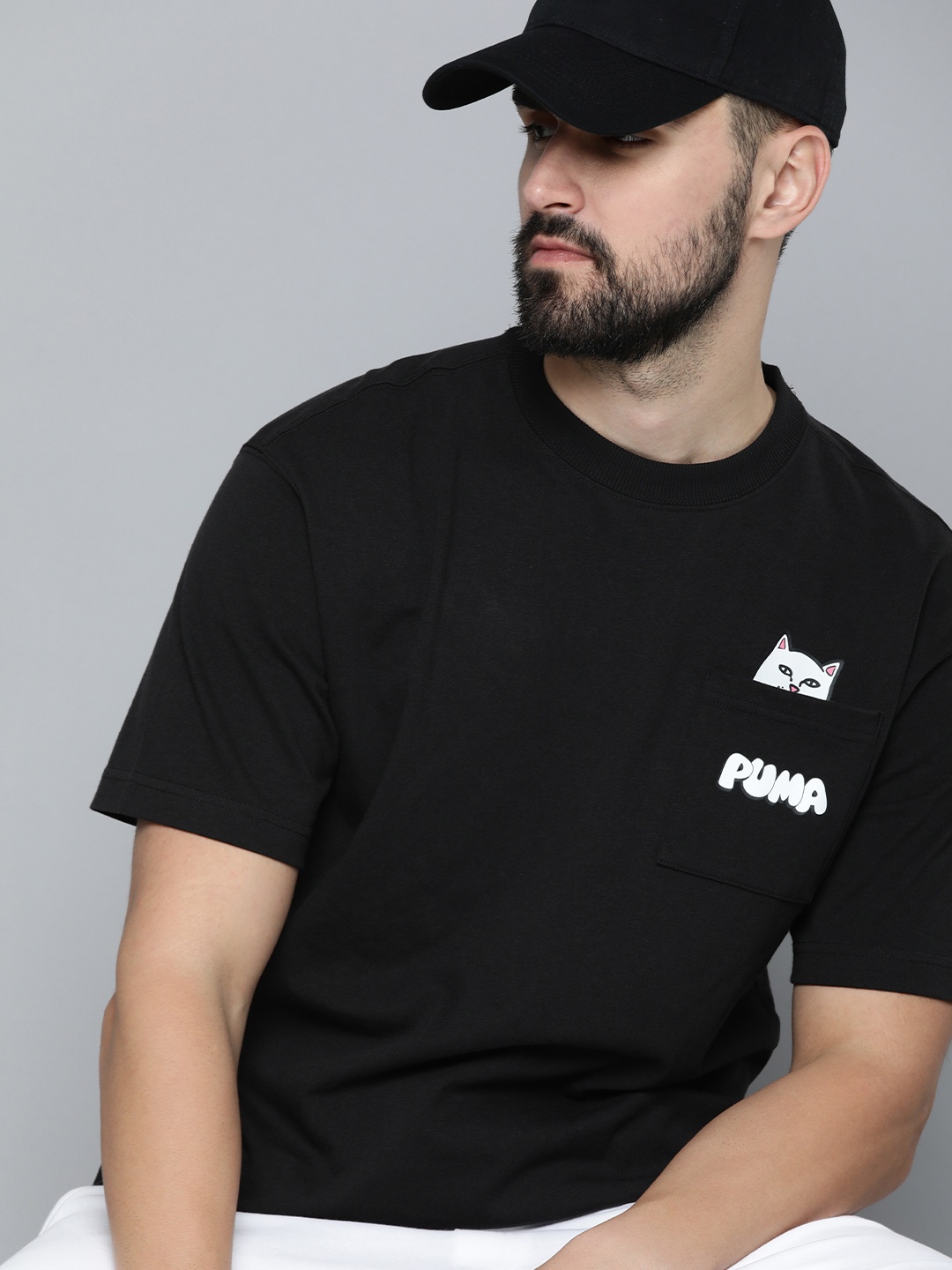 

Puma RIPNDIP Drop-Shoulder Pure Cotton With Chest Pocket Outdoor T-shirt, Black