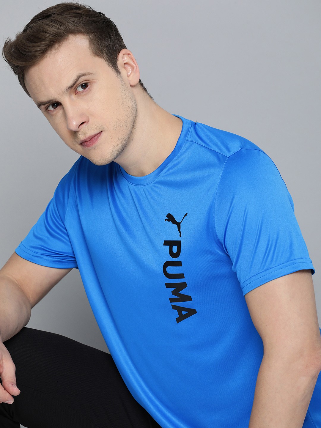 

Puma Brand Logo Printed DryCell Training T-shirt, Blue