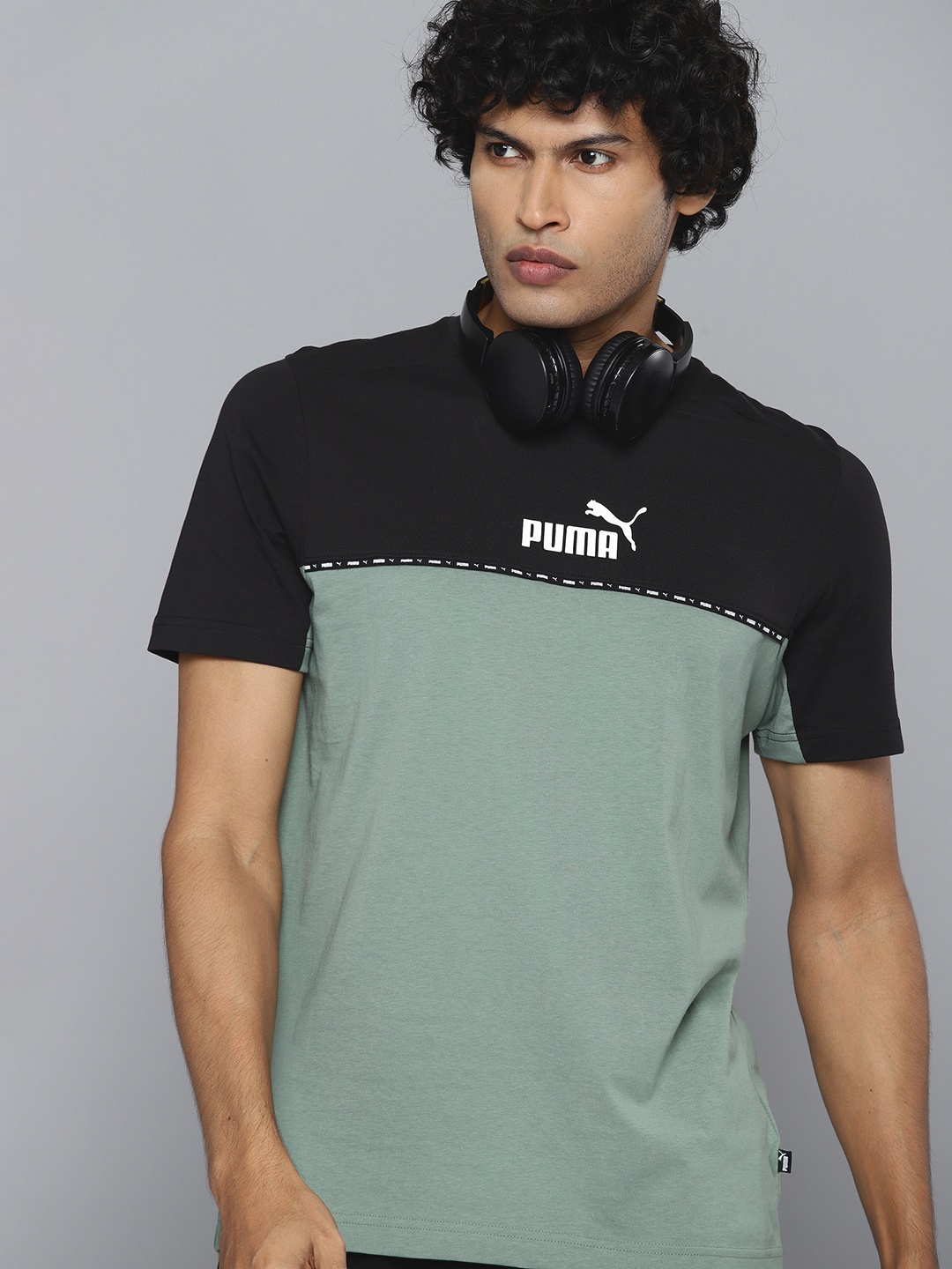 

Puma Essential BLOCK x TAPE Regular Fit T-Shirt, Green