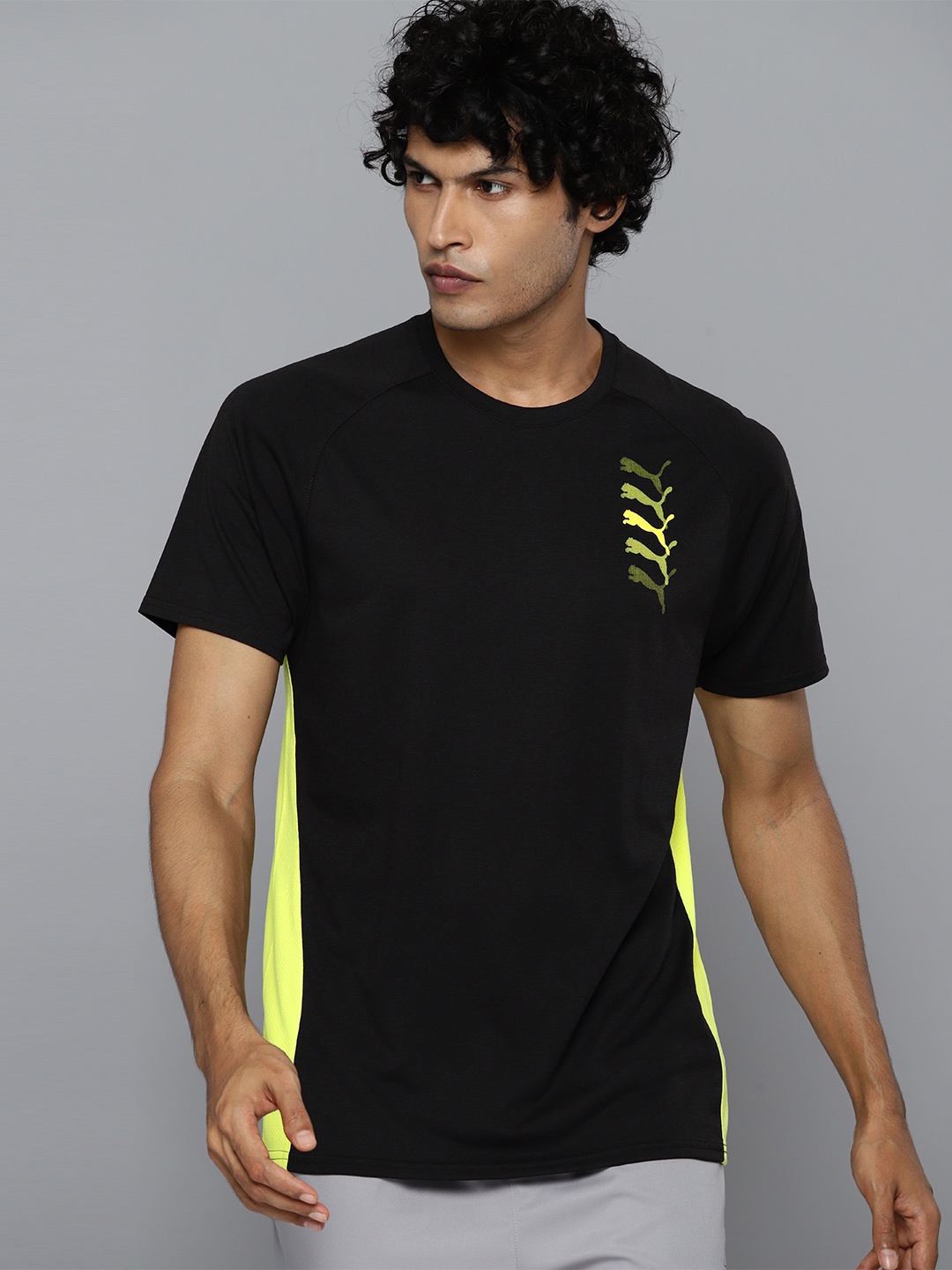 

Puma Fit Triblend Colourblocked Slim Fit Training T-shirt, Black