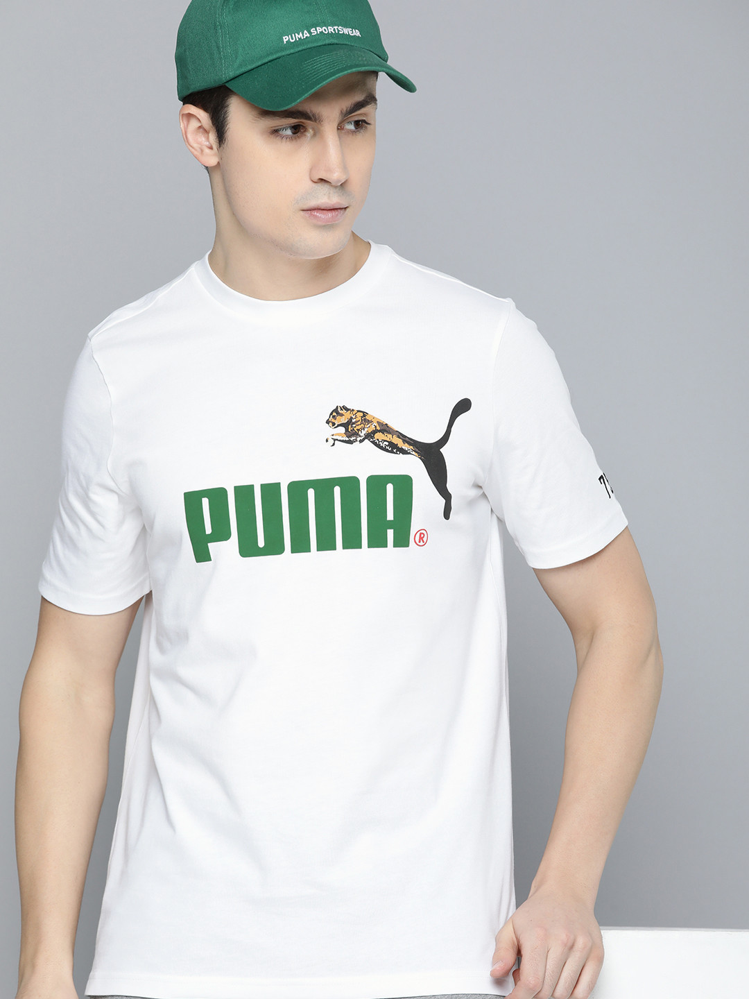 

Puma Unisex Classics No 1 Brand Logo Printed Pure Cotton T-shirt, White