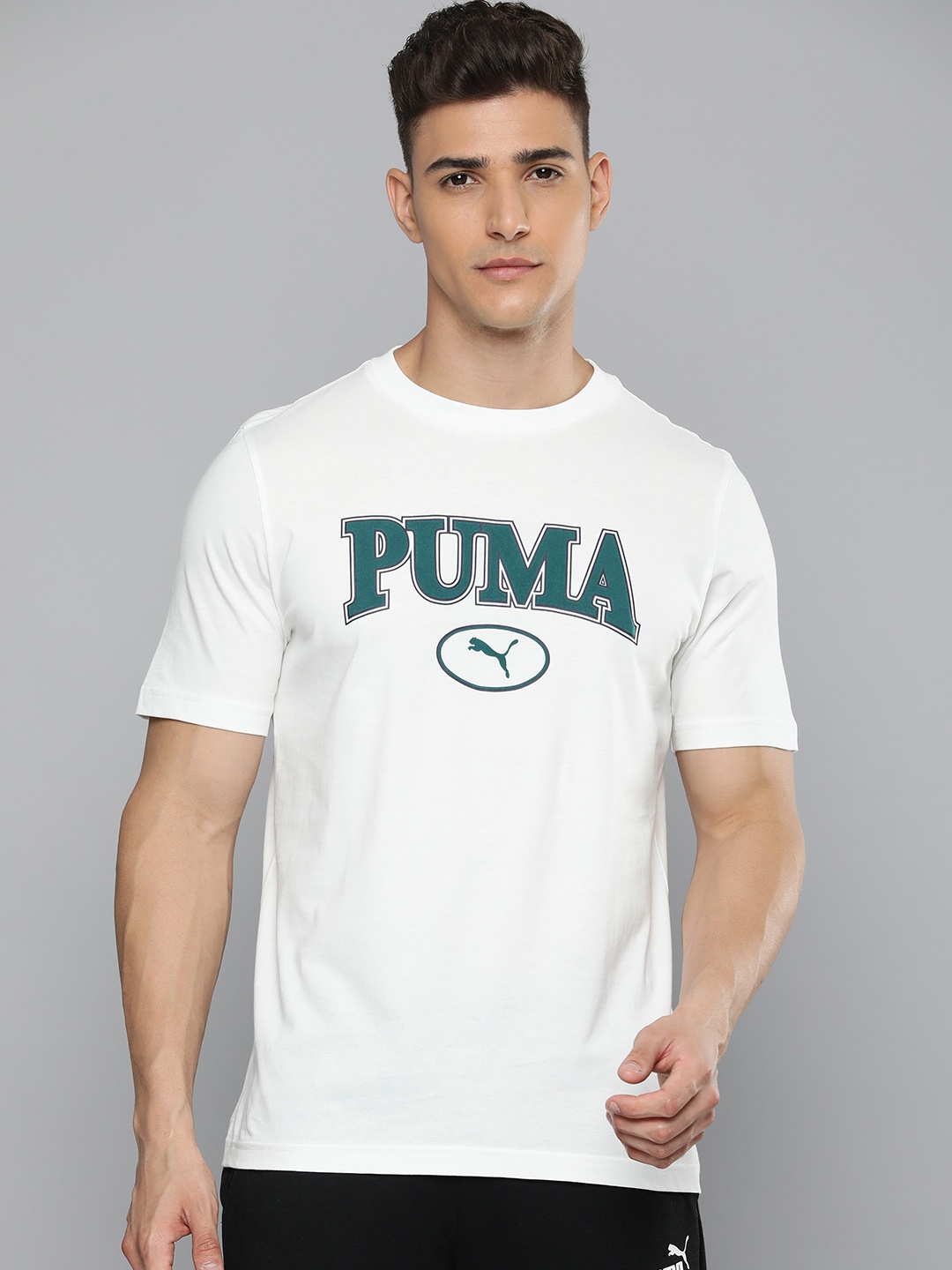 

Puma Squad Pure Cotton Brand Logo Printed Regular Fit Outdoor T-shirt, White