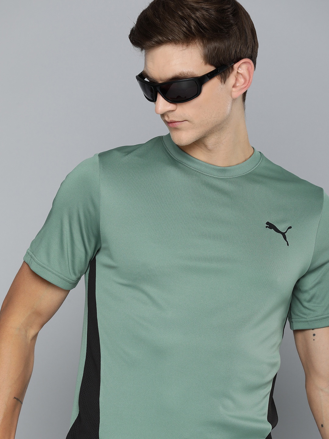 

Puma Train All Day dryCELL Colourblocked Slim Fit T-shirt, Green