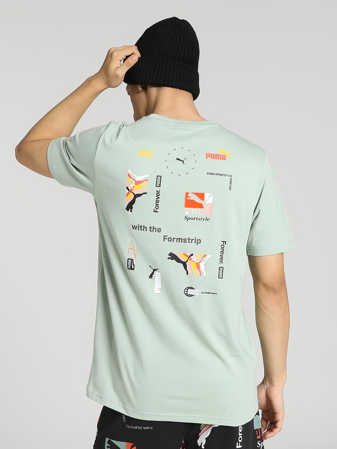 

Puma Classics Brand Love Logo Printed Pure Cotton T-shirt, Green