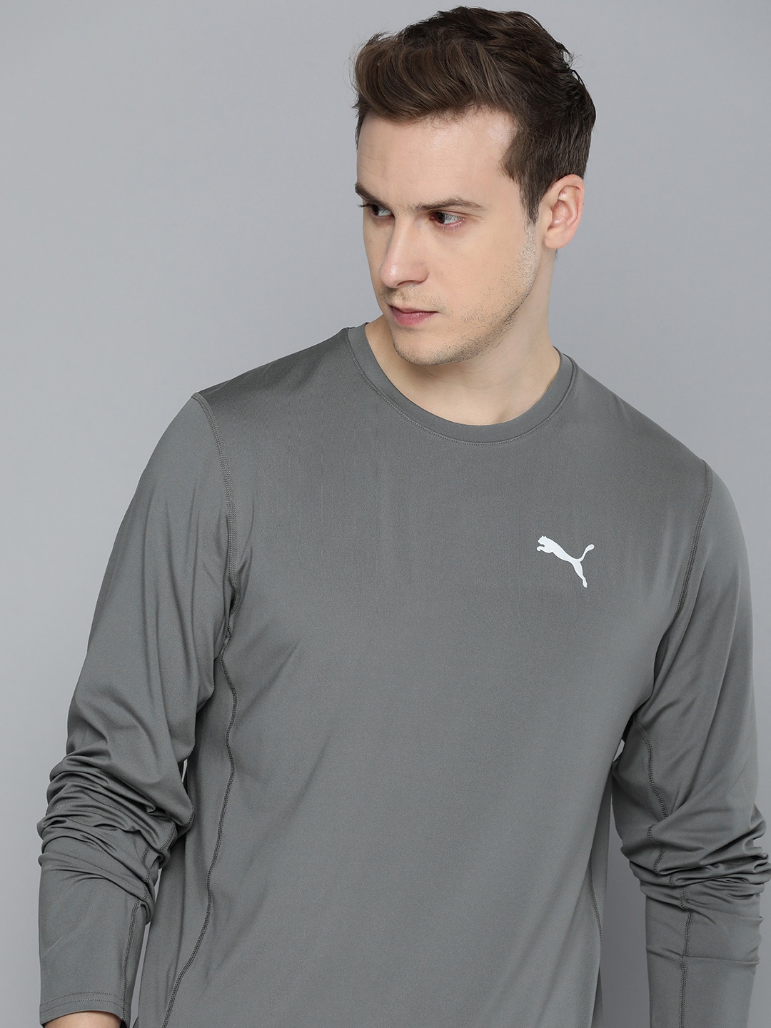 

Puma RUN CLOUDSPUN DryCell Moisture Wicking Long Sleeves Running T-shirt, Grey