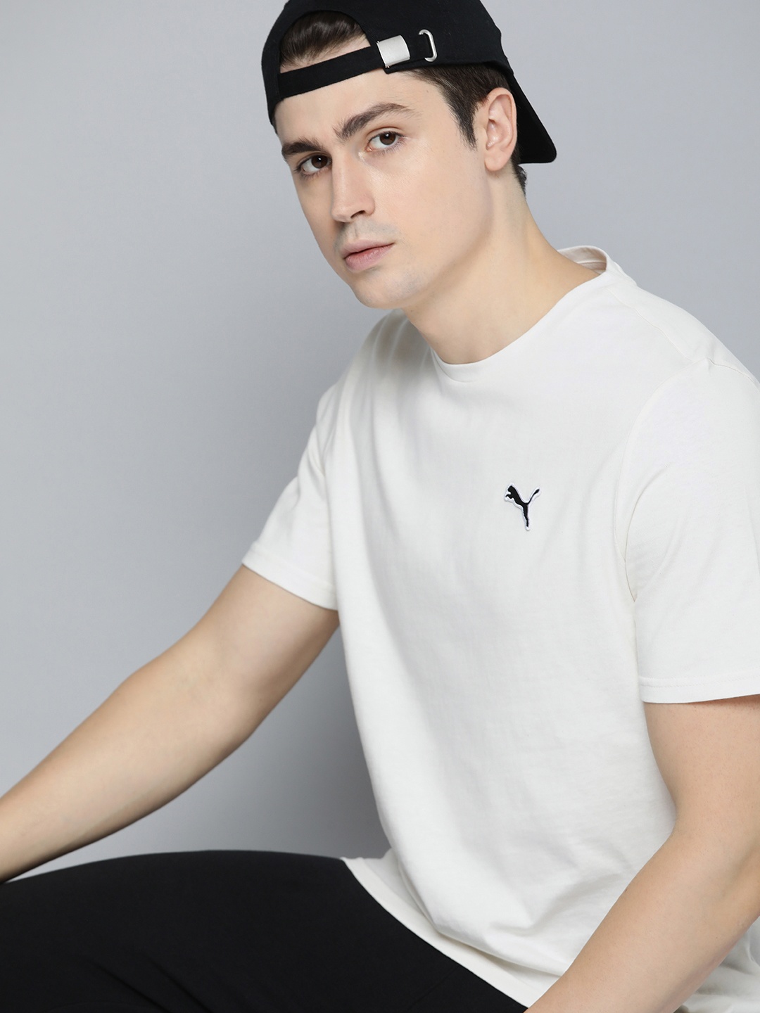 

Puma Essentials Logo Printed Pure Cotton T-shirt, Off white