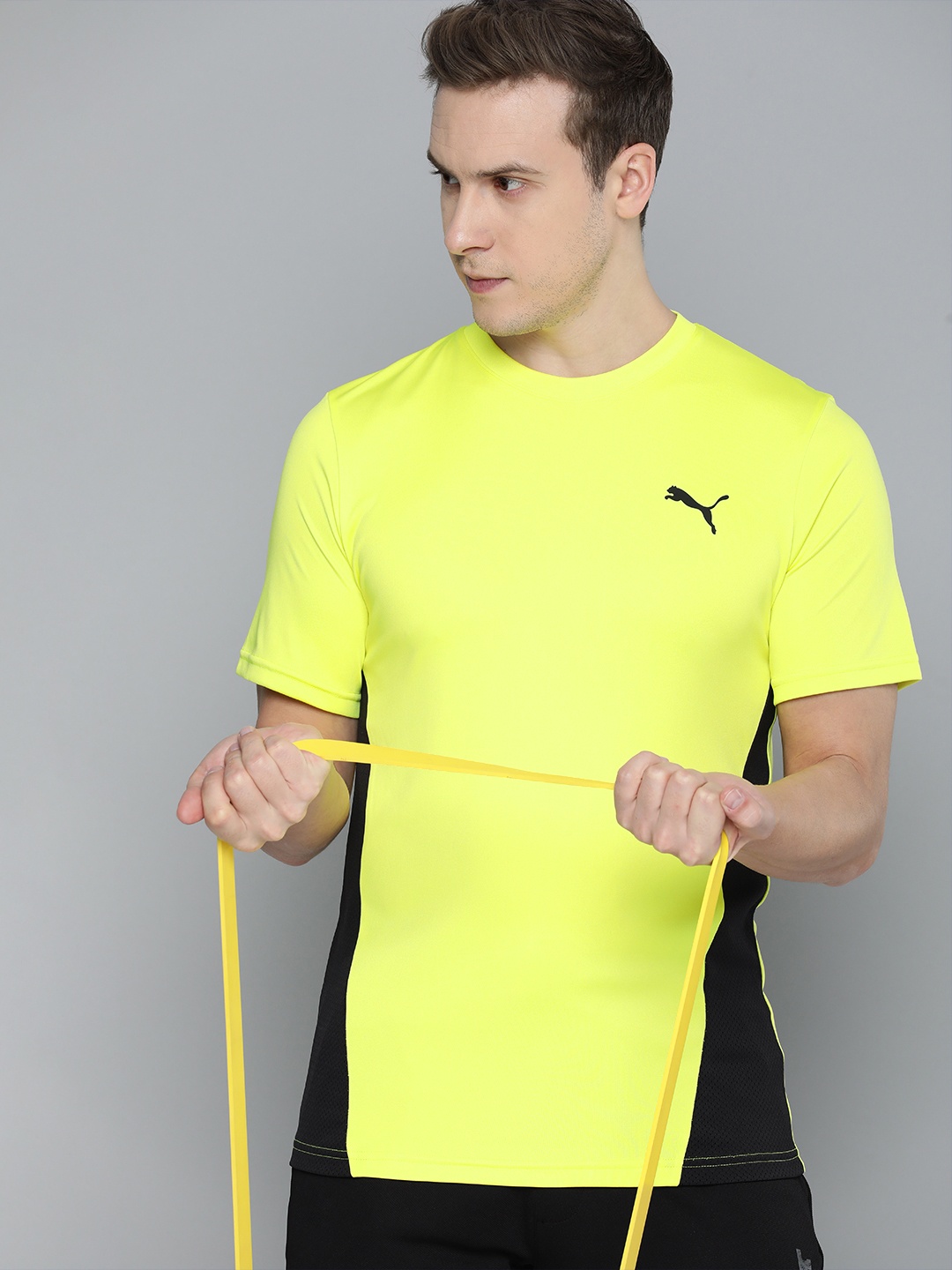 

Puma Train All Day Striped Slim Fit Dry Cell Training T-shirt, Fluorescent green