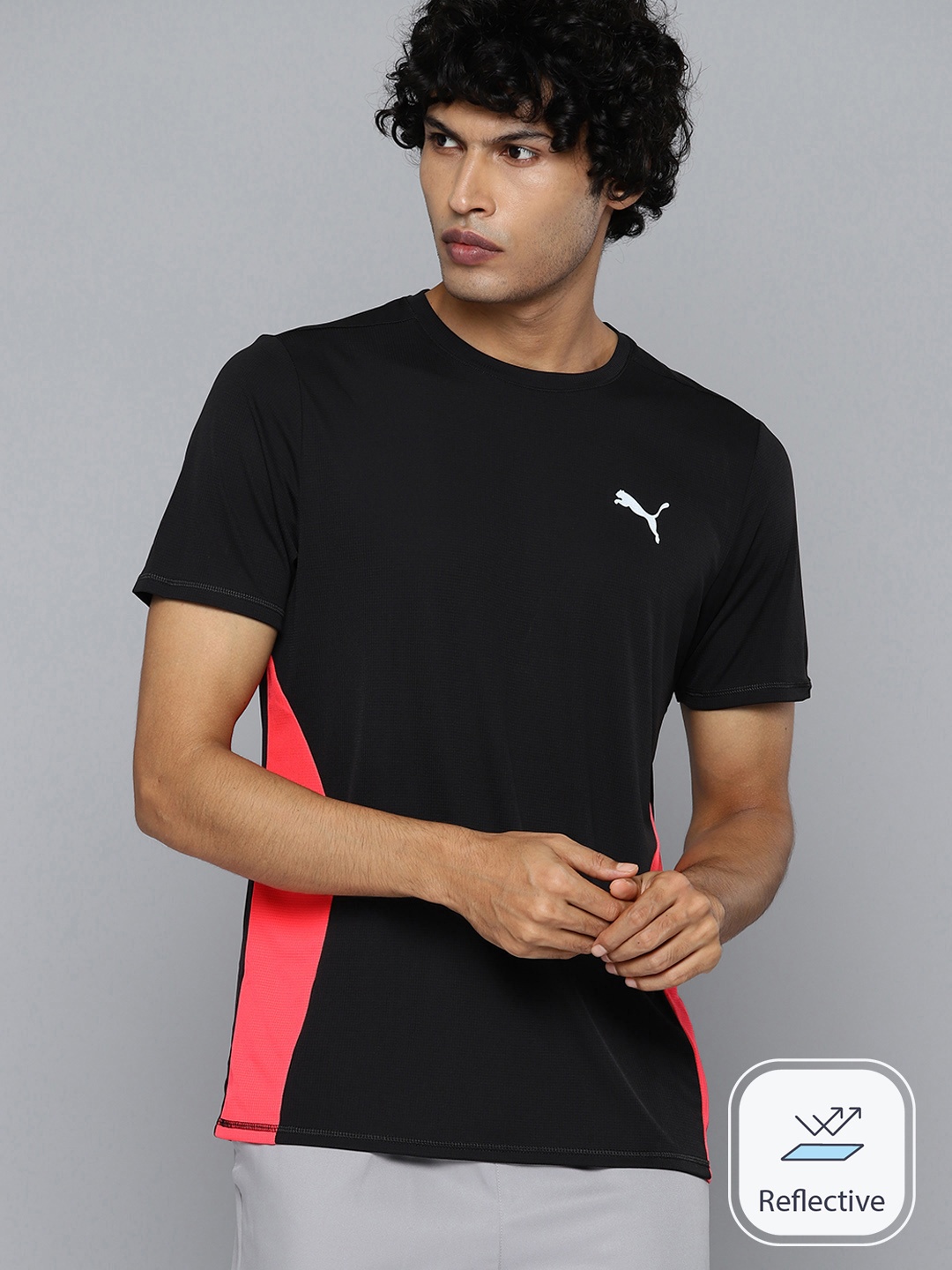 

Puma Drycell Colourblocked Running T-Shirt, Black