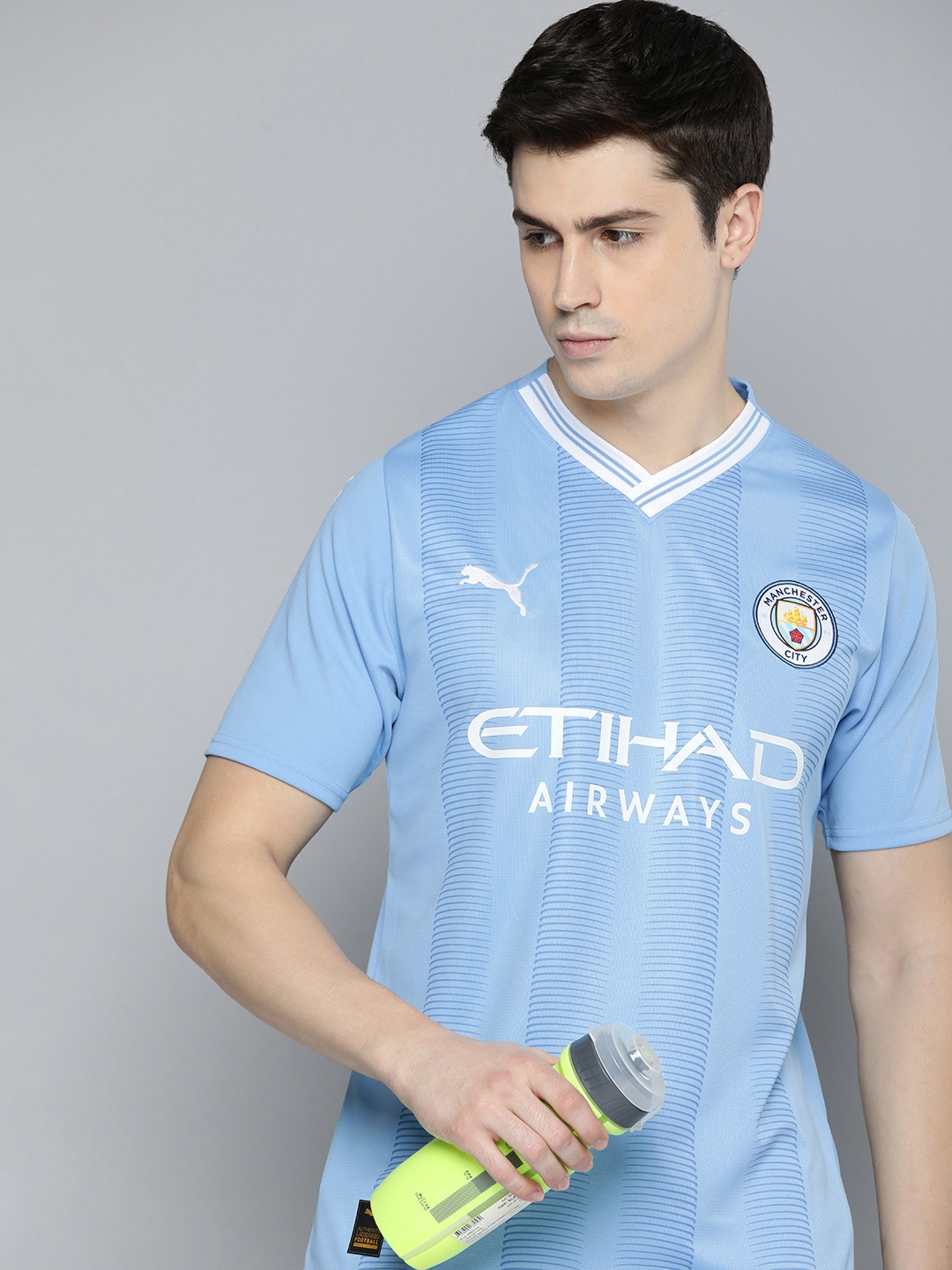 

Puma DryCell Manchester City 23/24 Replica Home Jersey V-Neck Football T-shirt, Blue