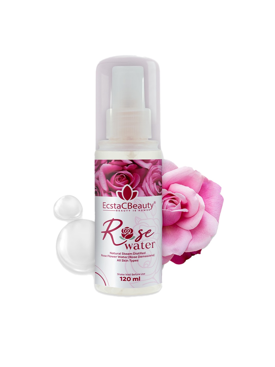 

EcstaCBeauty Rose Water Pure Gulab Jal for Glow - 120 ml, White