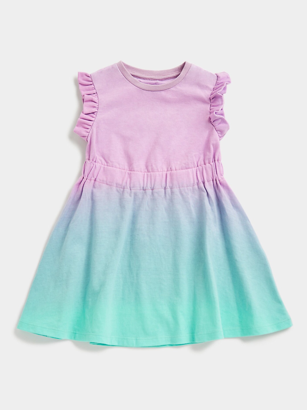 

mothercare Infant Girls Flutter Sleeve Fit & Flare Dress, Pink