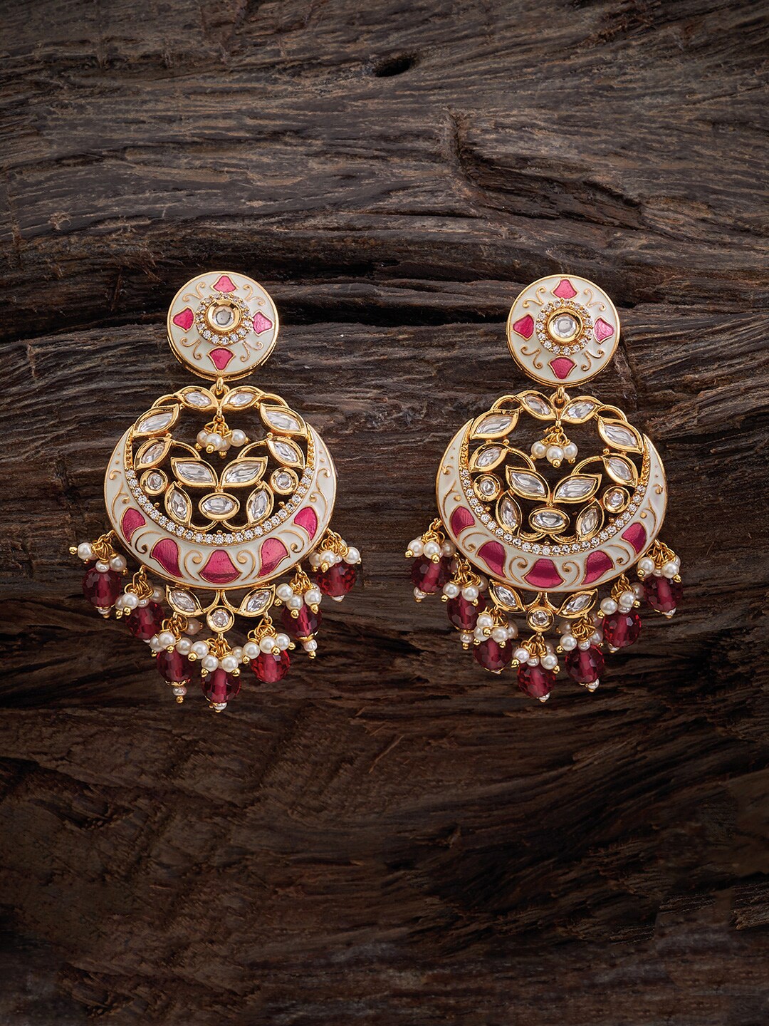 

Kushal's Fashion Jewellery Floral Chandbalis Earrings, Gold