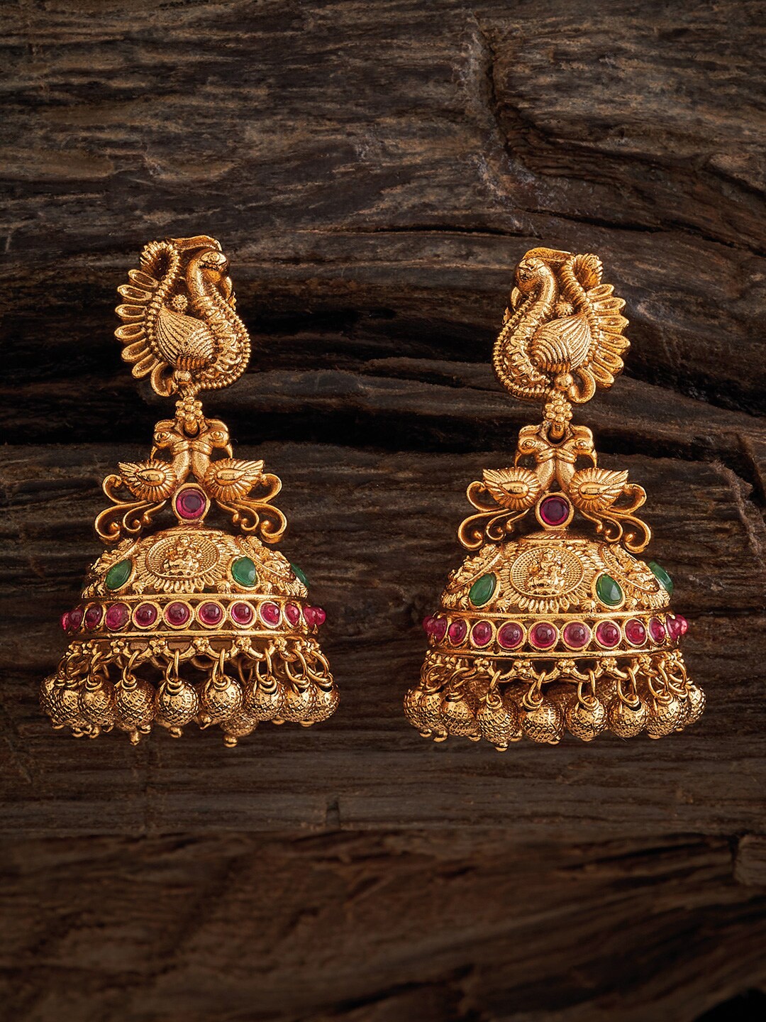

Kushal's Fashion Jewellery Dome Shaped Jhumkas Earrings, Gold
