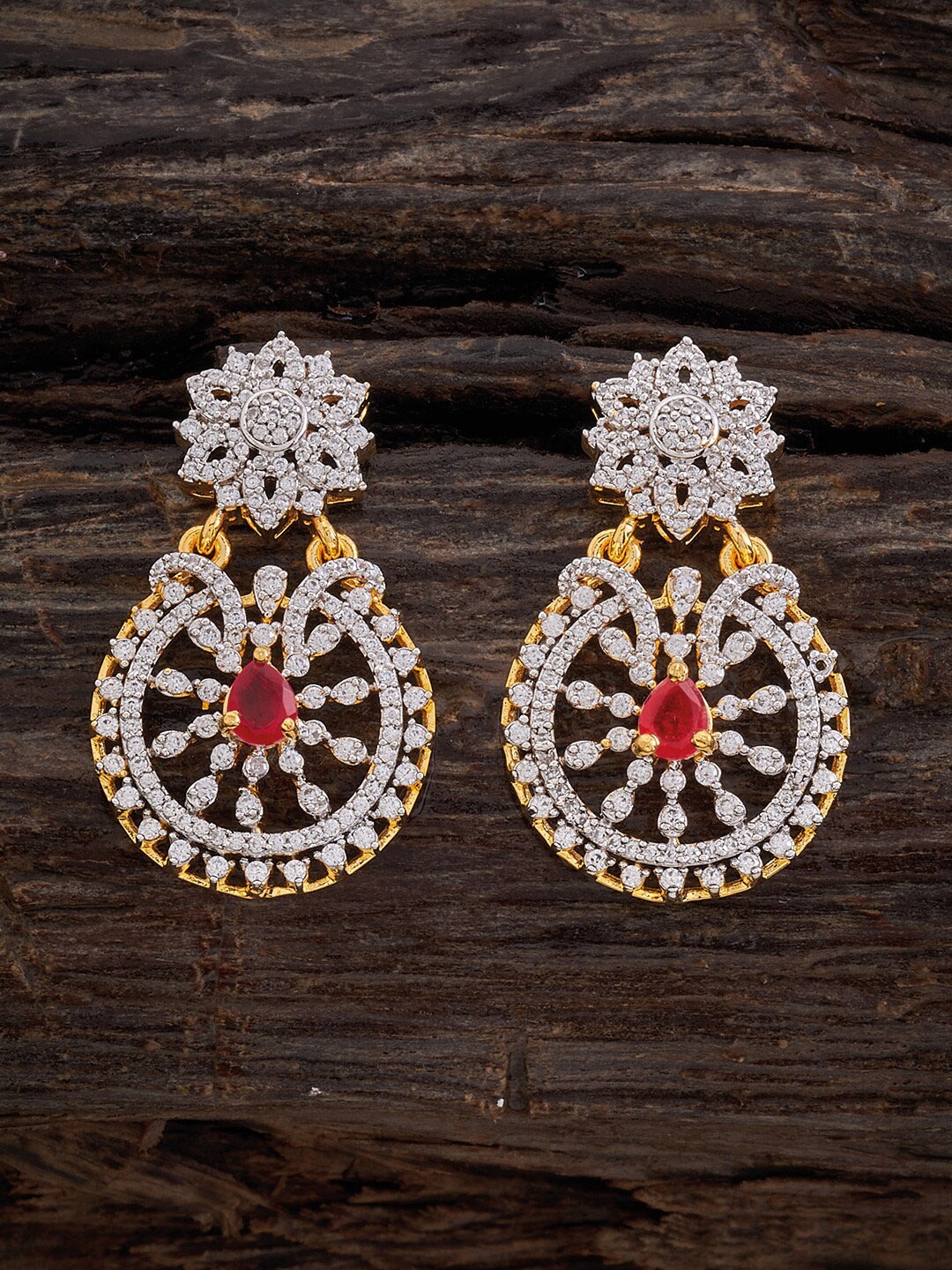 

Kushal's Fashion Jewellery Rhodium-Plated Drop Earrings, Gold