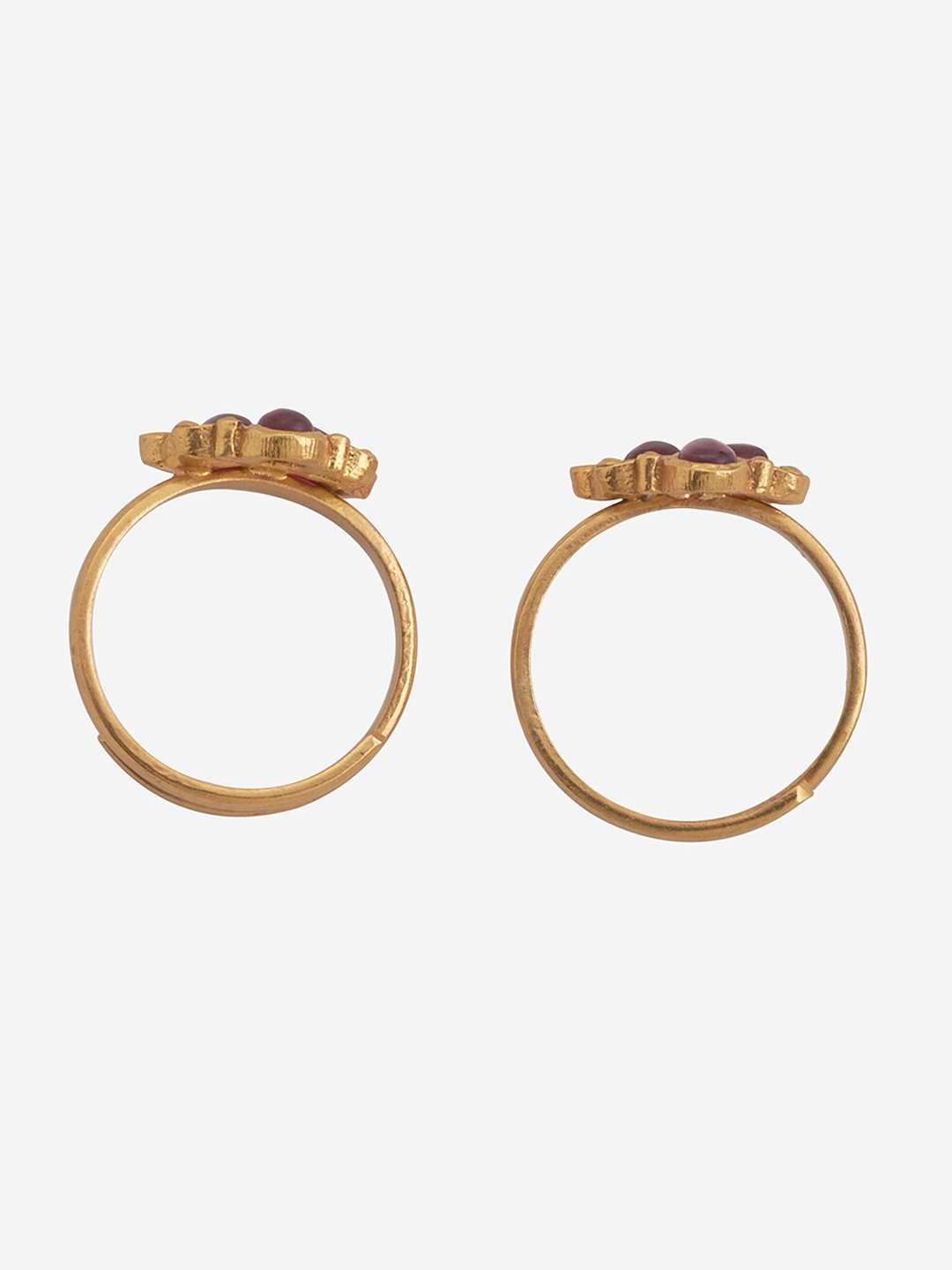 

Kushal's Fashion Jewellery Set of 2 Toe Rings, Gold