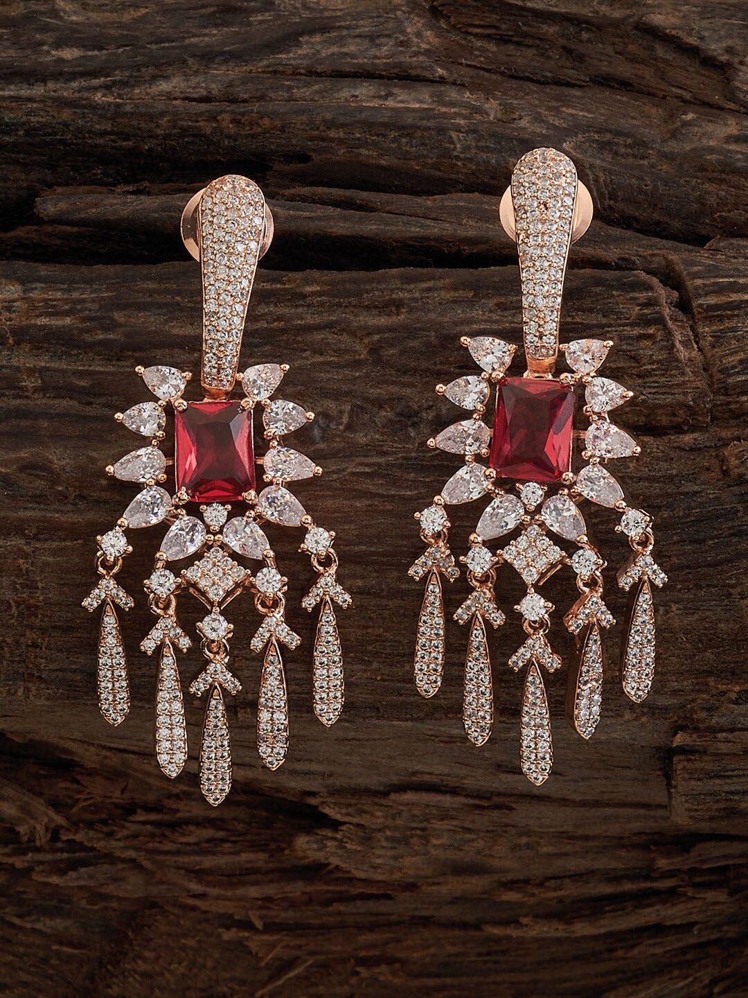 

Kushal's Fashion Jewellery Rose Gold-Plated Contemporary Drop Earrings