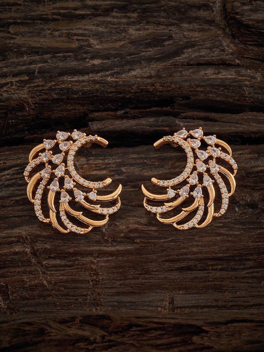 

Kushal's Fashion Jewellery Gold-Plated Circular Studs Earrings