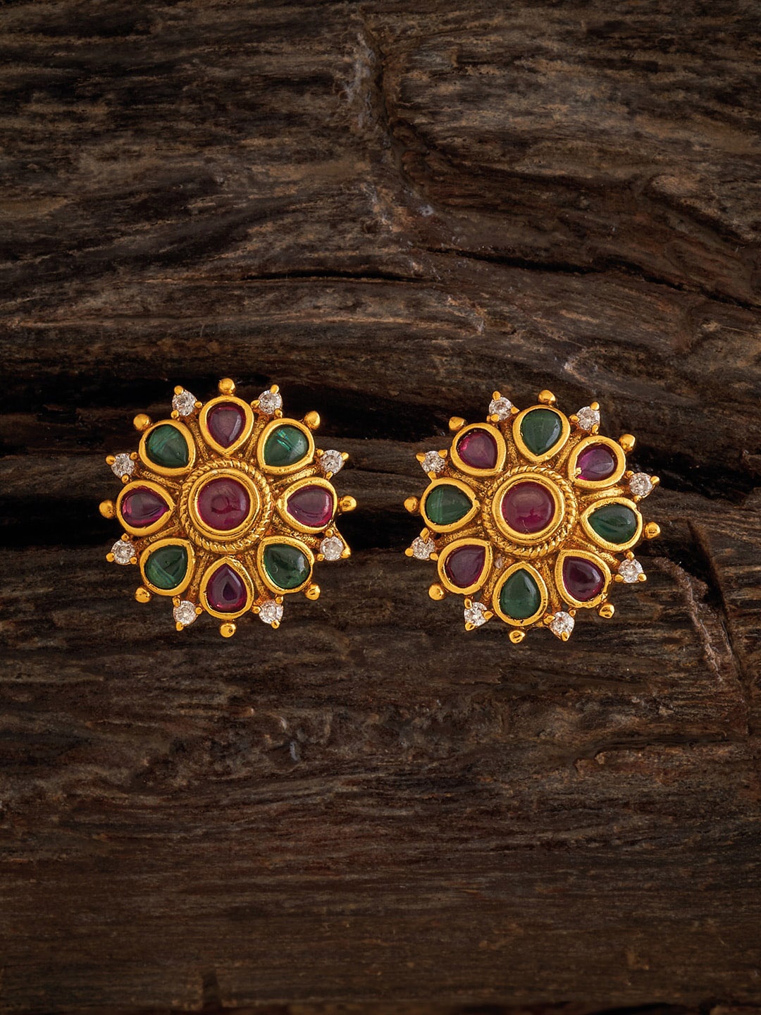 

Kushal's Fashion Jewellery Floral Studs Earrings, Gold