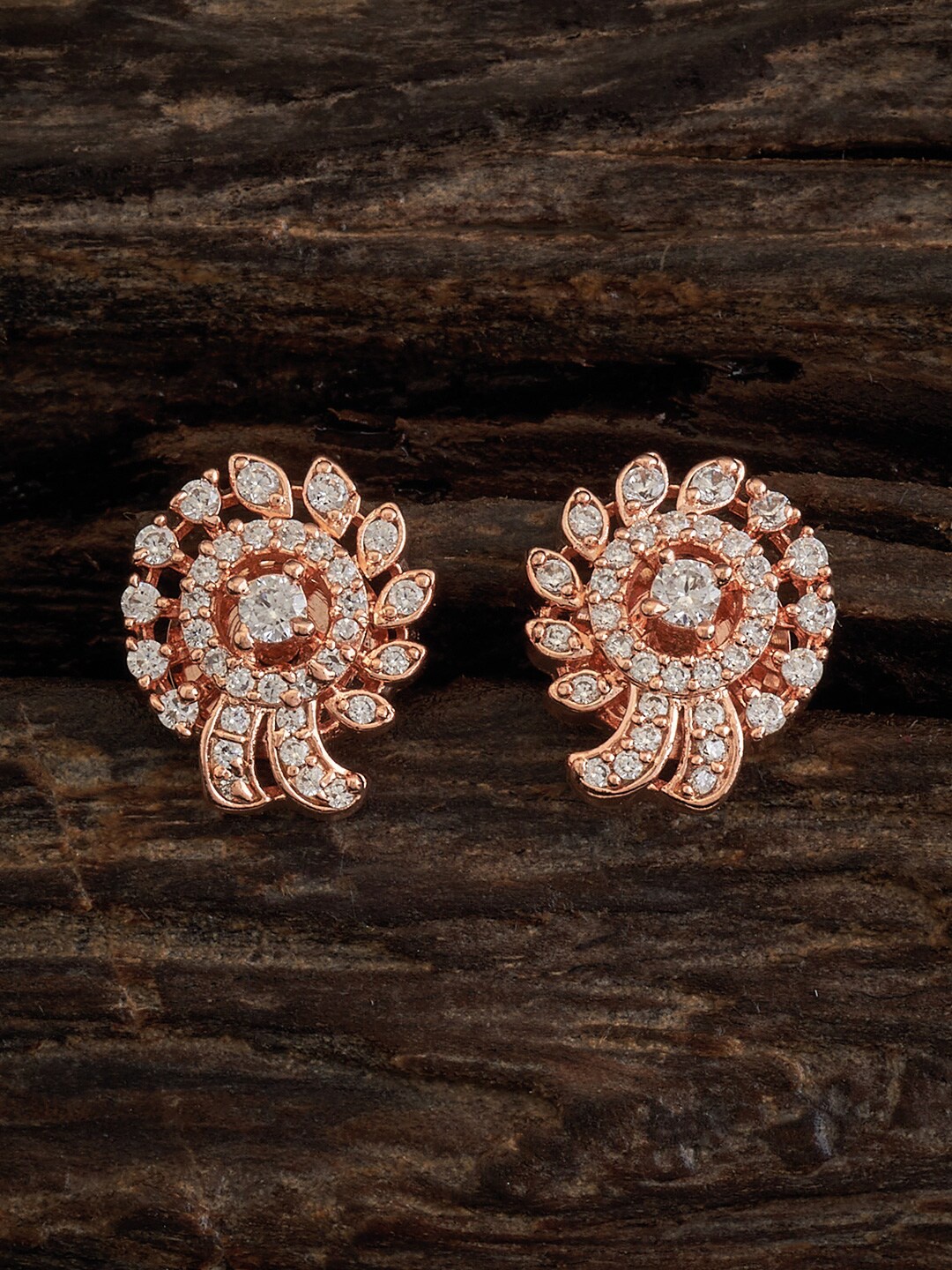 

Kushal's Fashion Jewellery Rose Gold-Plated Circular Studs Earrings