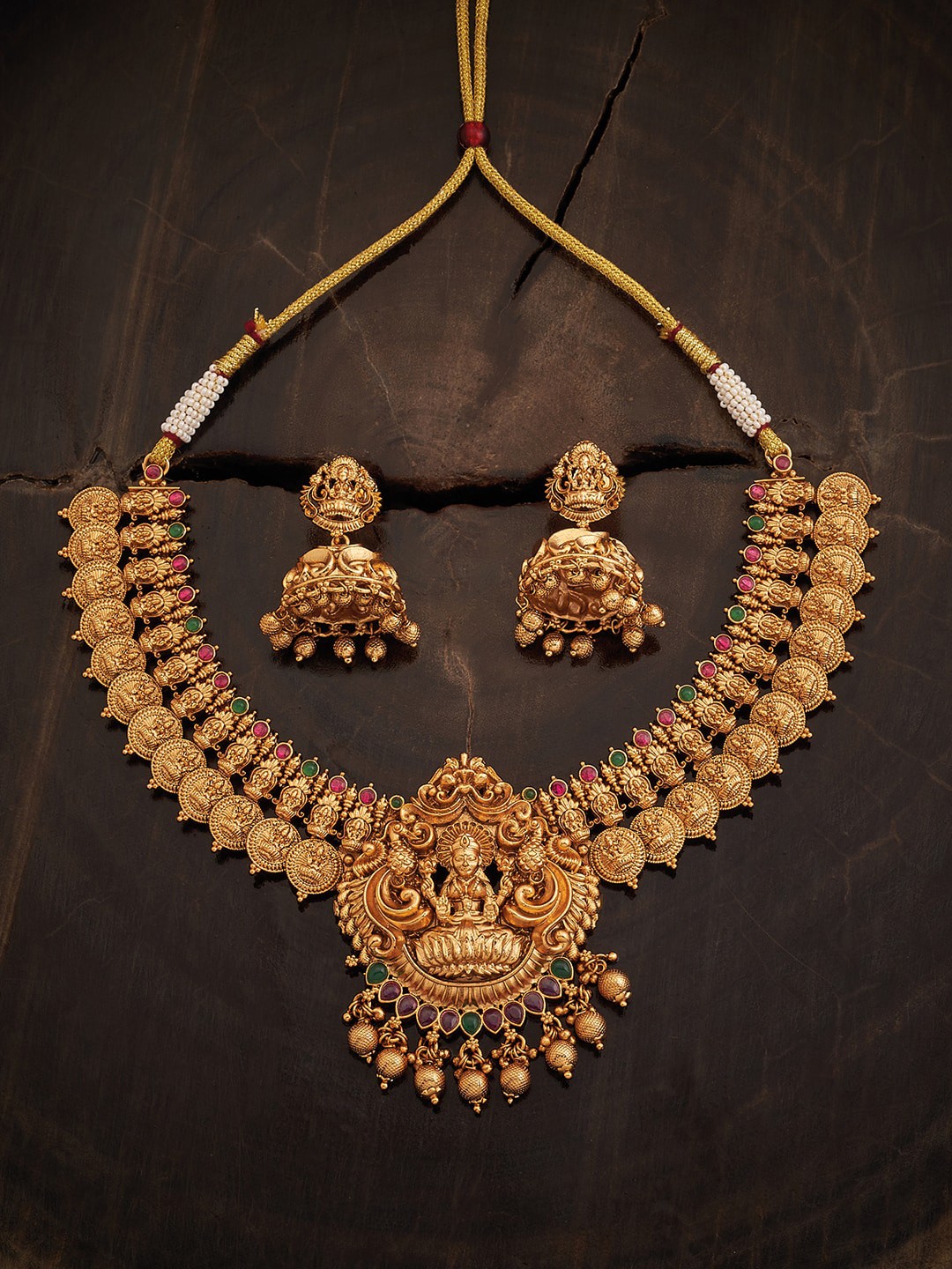 

Kushal's Fashion Jewellery Gold Plated Ruby Studded Jewellery Set