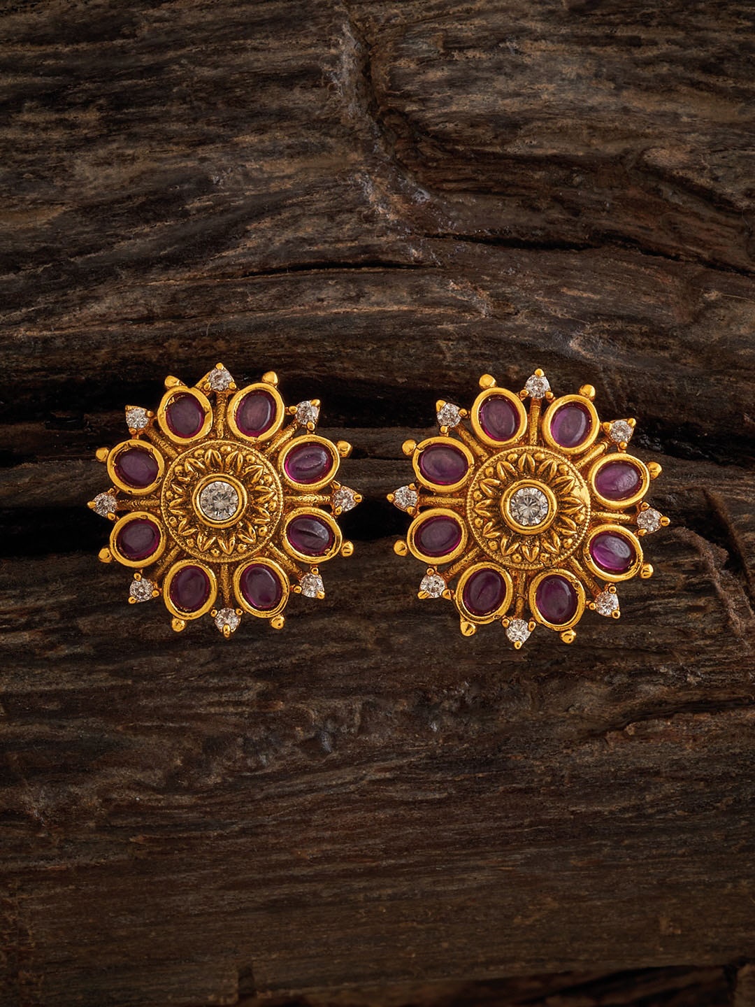 

Kushal's Fashion Jewellery Floral Studs Earrings, Gold