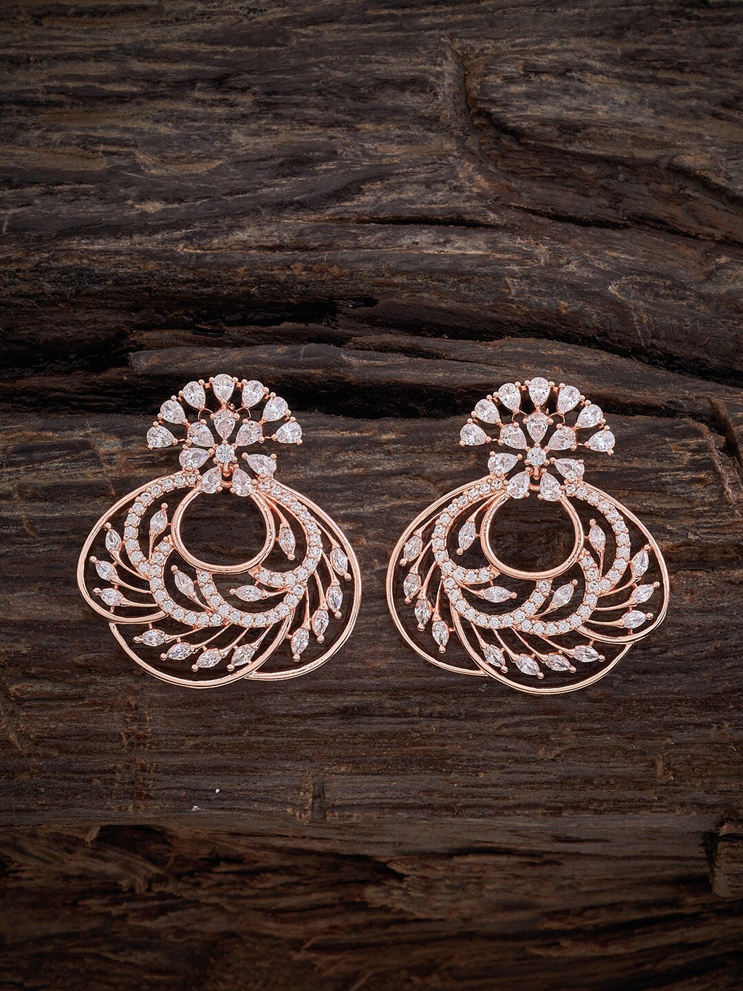 

Kushal's Fashion Jewellery Rose Gold-Plated Oval Drop Earrings