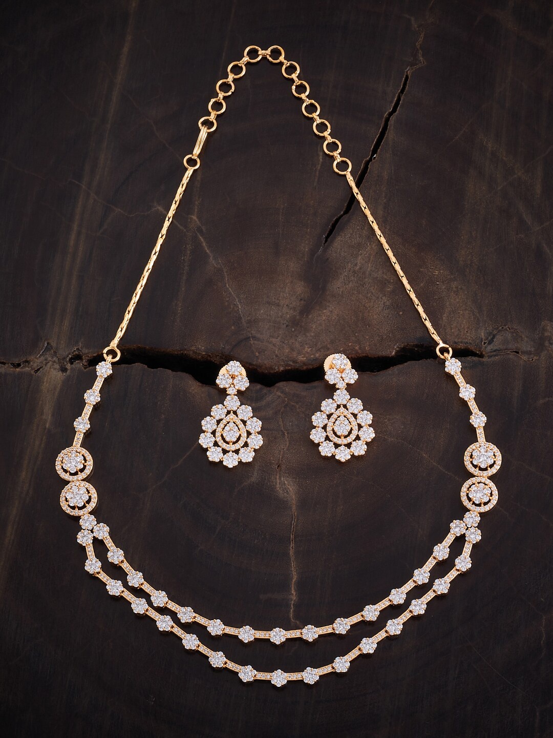

Kushal's Fashion Jewellery Gold-Plated CZ-Studded Jewellery Set