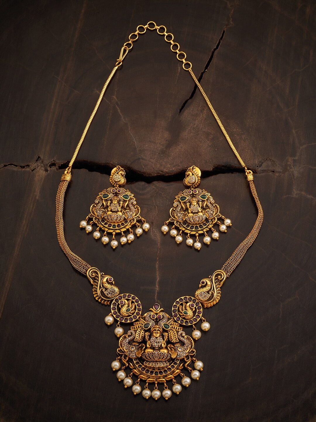 

Kushal's Fashion Jewellery Stone-Studded & Beaded Jewellery Set, Red