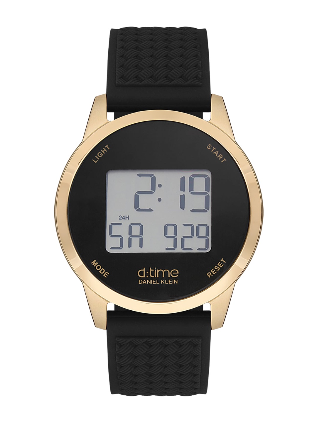 

Daniel Klein Men Round Dial Textured Straps Digital Automatic Watch DK 1 12640-3, Black