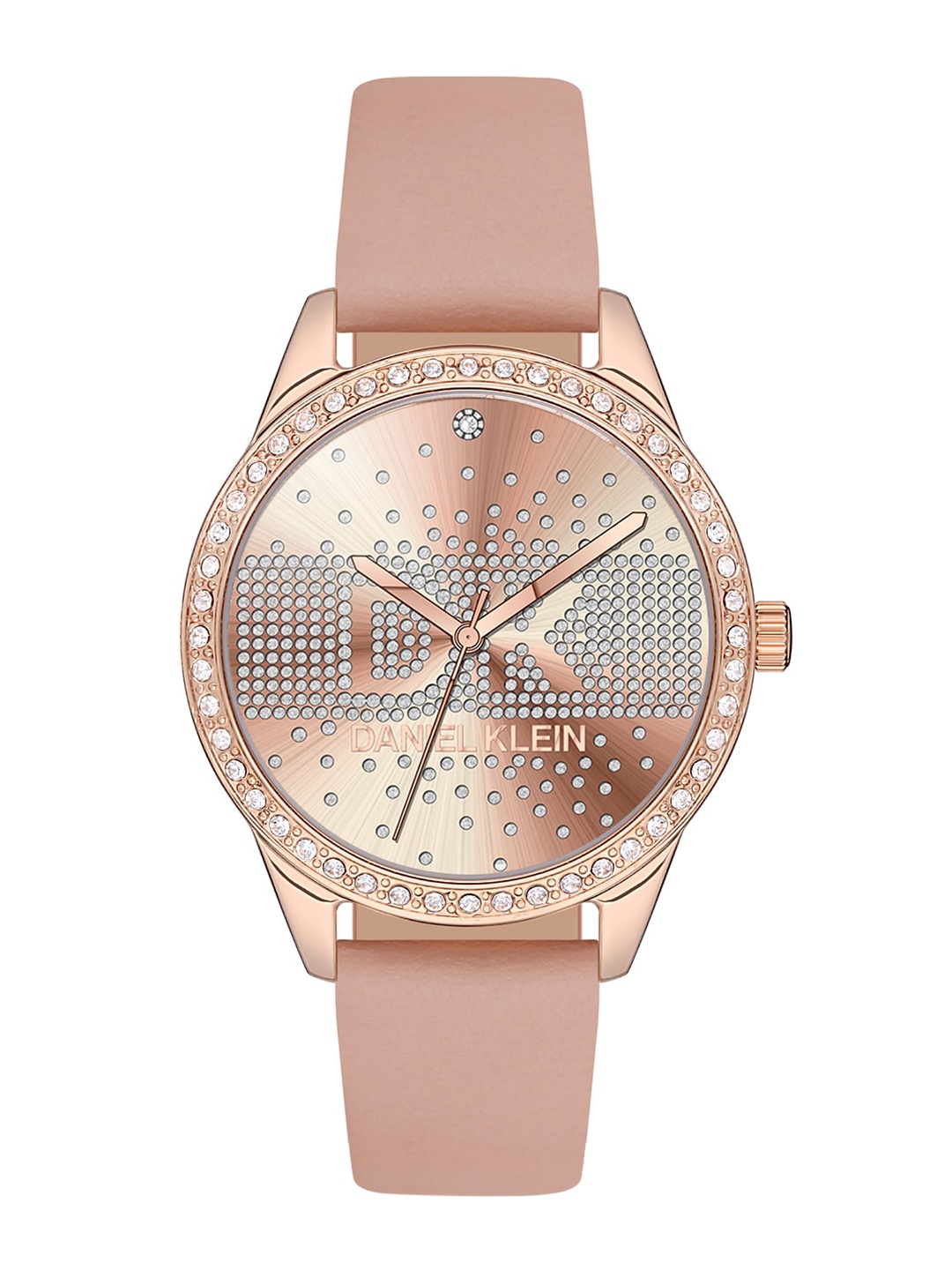 

Daniel Klein Women Embellished Dial & Leather Straps Analogue Watch DK.1.12696-2, Pink
