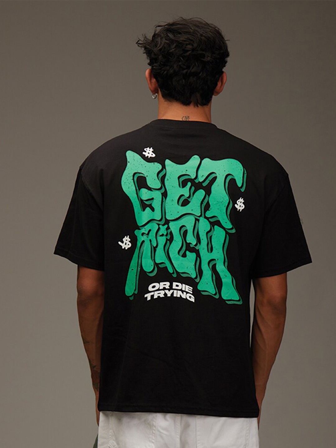 

Bonkers Corner Black & Green Typography Printed T-shirt