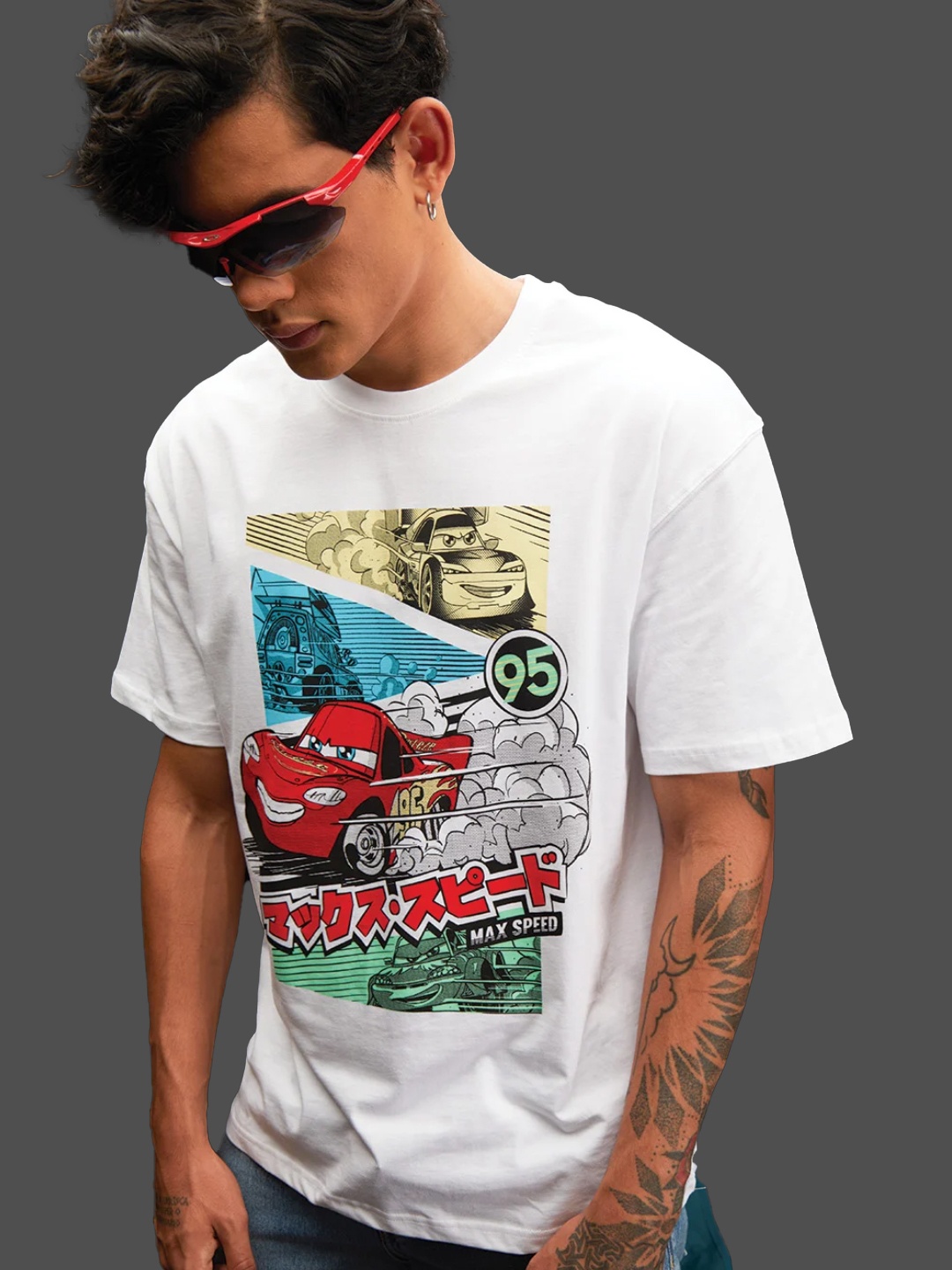 

Bonkers Corner 95 Lightning McQueen Oversized T-shirt, White