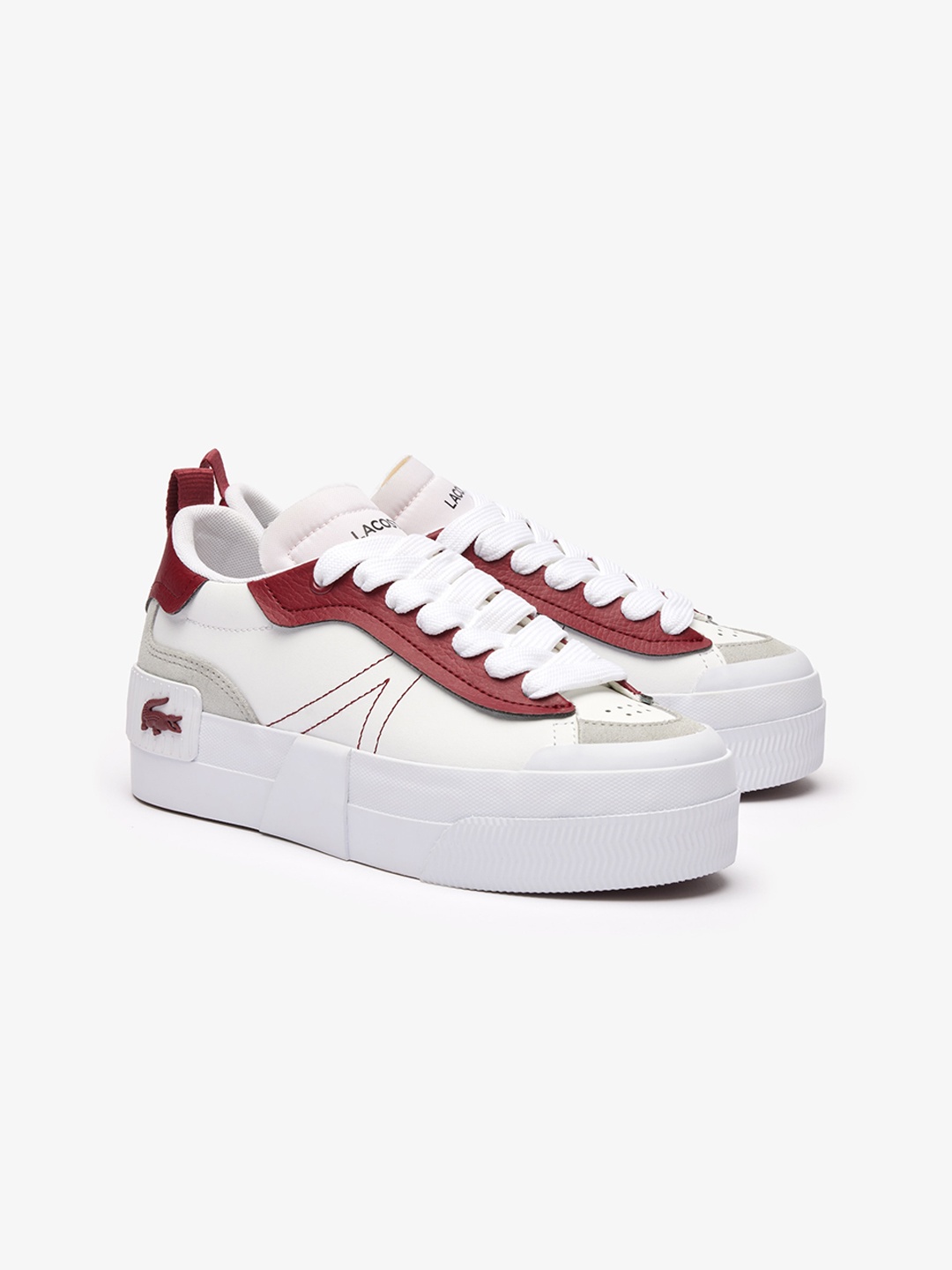

Lacoste Women Colourblocked Leather Comfort Insole Basics Sneakers, White