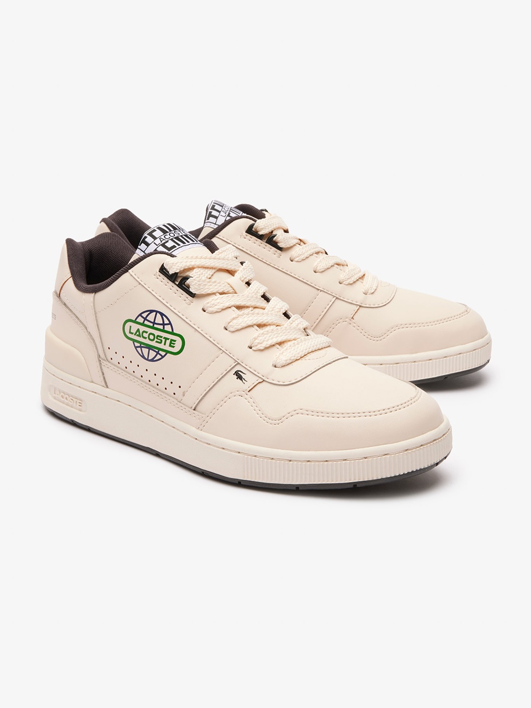 

Lacoste Men Printed Leather Comfort Insole Basics Sneakers, Beige