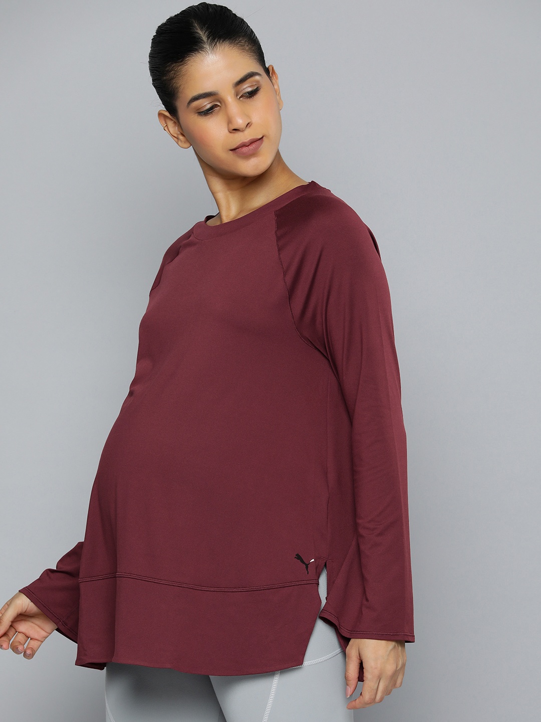 

Puma Solid Raglan Sleeves Dry Cell Maternity T-shirt, Burgundy